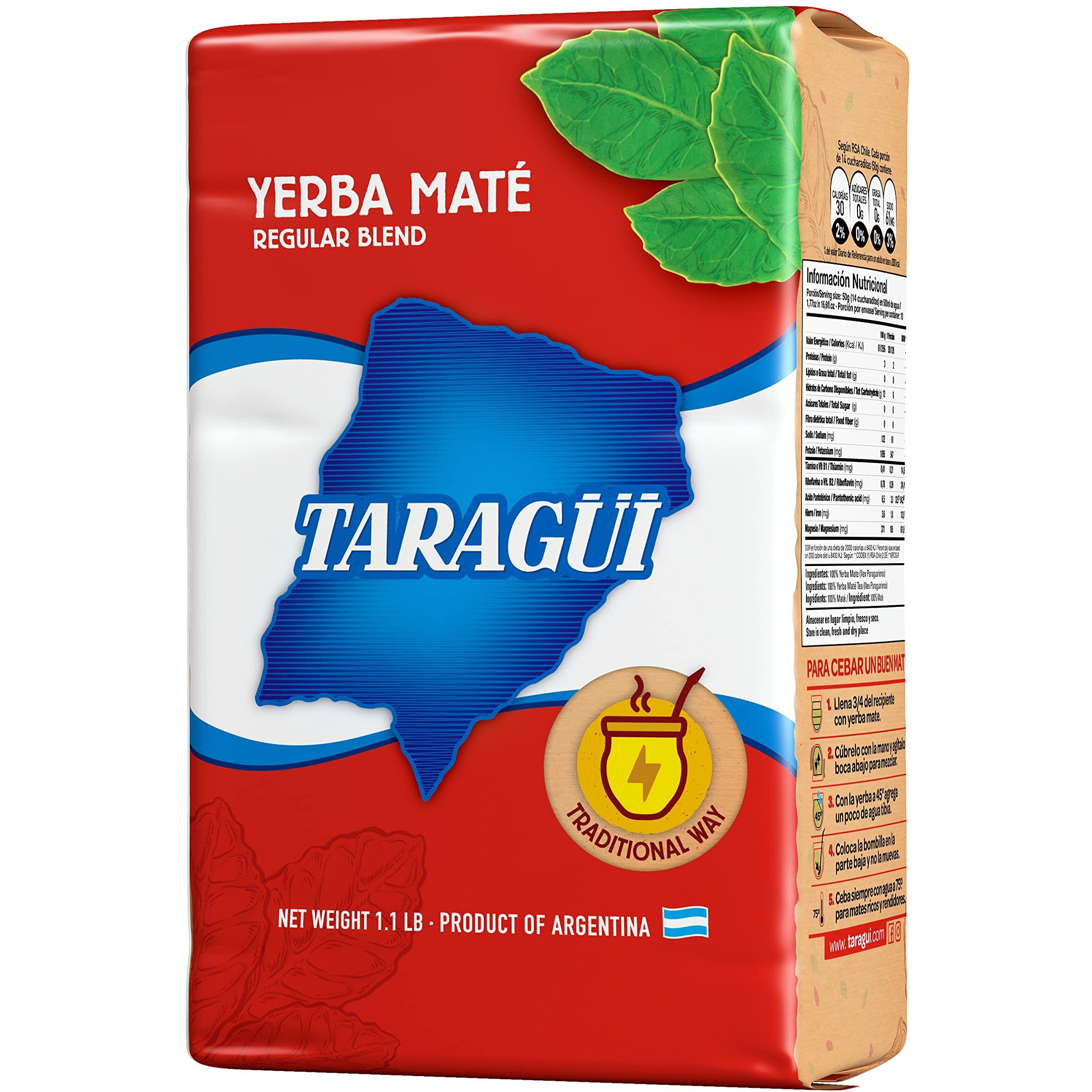 Taragi Yerba Mate With Stems, 500 Gr - 1.1 Lbs (Red Pack)