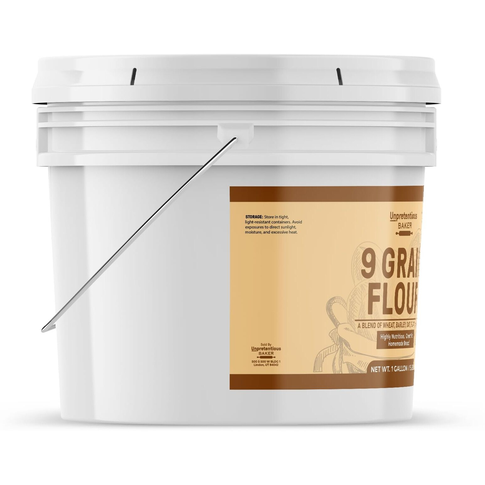 Unpretentious 9 Grain Flour, 1 Gallon, Bread & Dough, Storable, Fresh Homemade Bread