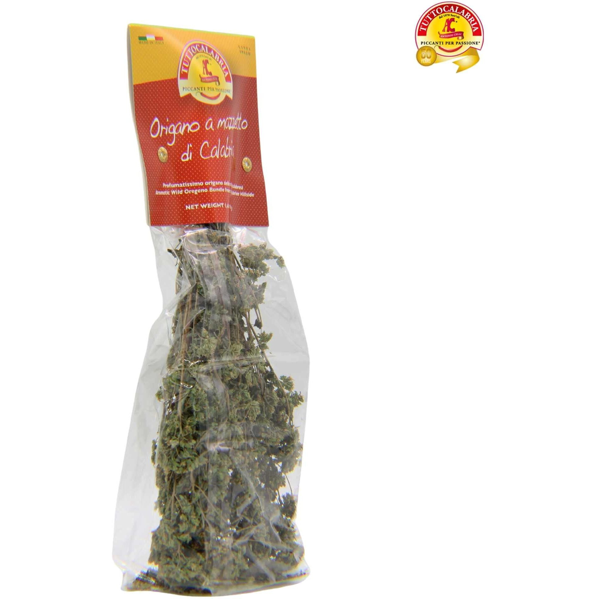 Oregano, Dried Calabrian Oregano On The Stem, Product Of Italy, 40 G, All Natural, Non-Gmo, Product Of Italy, Tuttocalabria