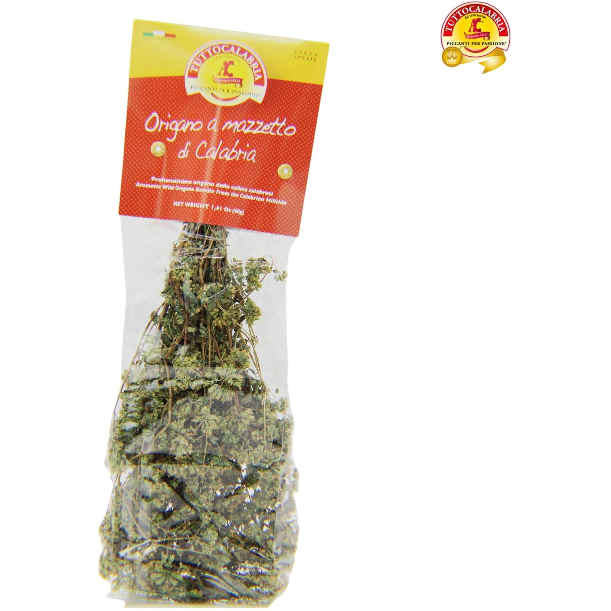 Oregano, Dried Calabrian Oregano On The Stem, Product Of Italy, 40 G, All Natural, Non-Gmo, Product Of Italy, Tuttocalabria