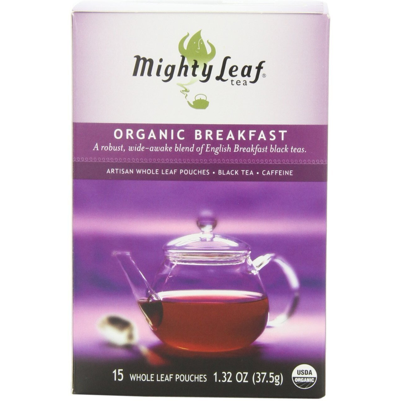 Mighty Leaf Black Tea, Organic Breakfast, 15 Pouches (Pack Of 3)