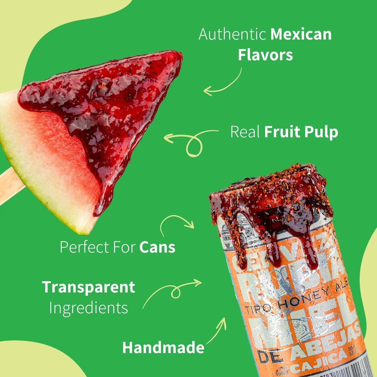 Chilemoy Rim Dip Chamoy | Handcrafted Mexico | Chamoy Rim Paste For Cocktails, Seltzer, Michelada Rim Dip | Tajin Rimmer For Cocktails 8Oz Watermelon