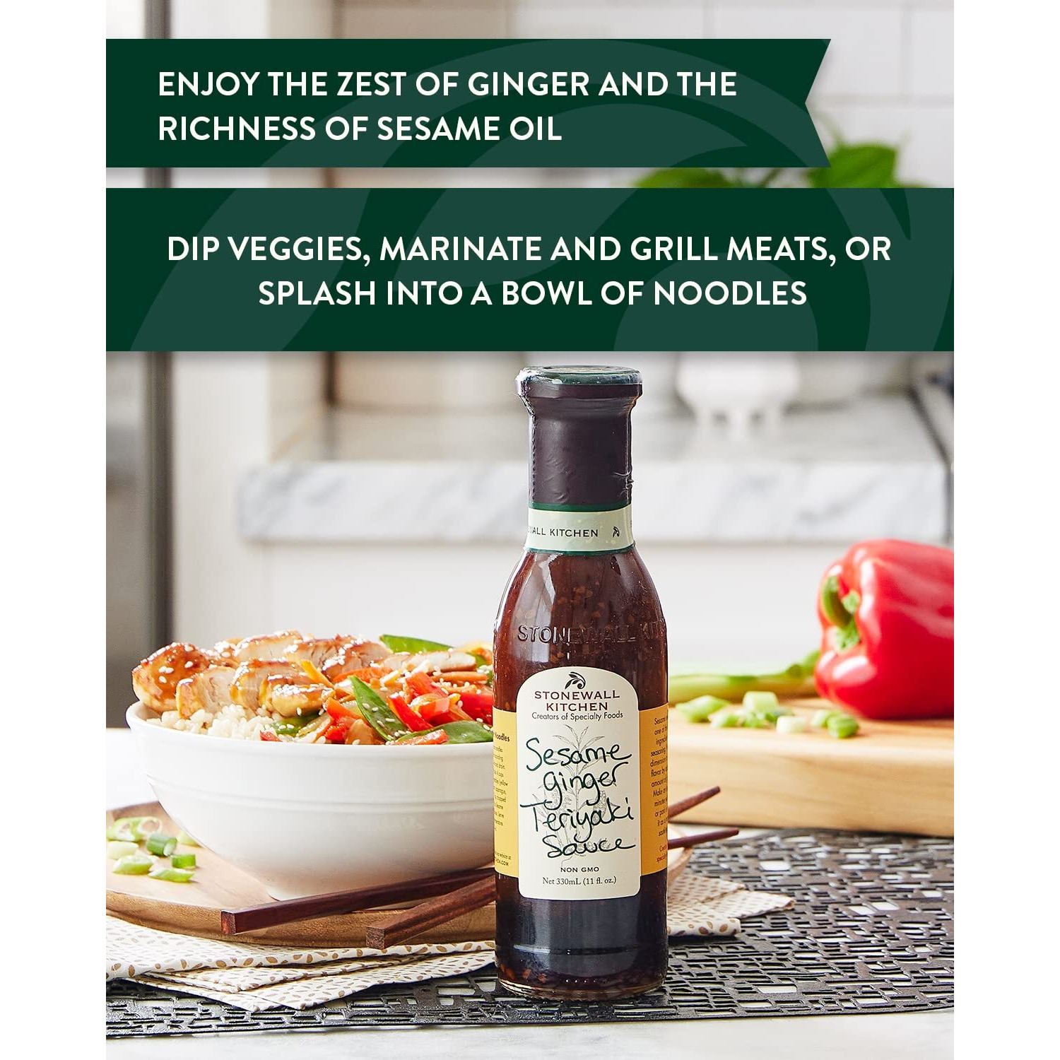 Stonewall Kitchen Sesame Ginger Teriyaki Sauce, 11 Ounces (Pack Of 2)