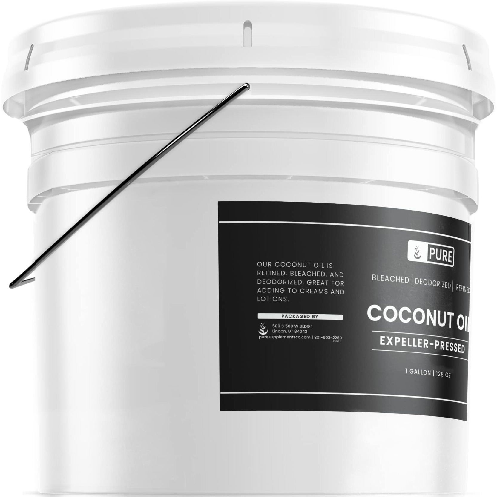 Pure Original Ingredients Coconut Oil (1 Gallon) Hexane-Free & Gluten-Free, Non-Hydrogenated