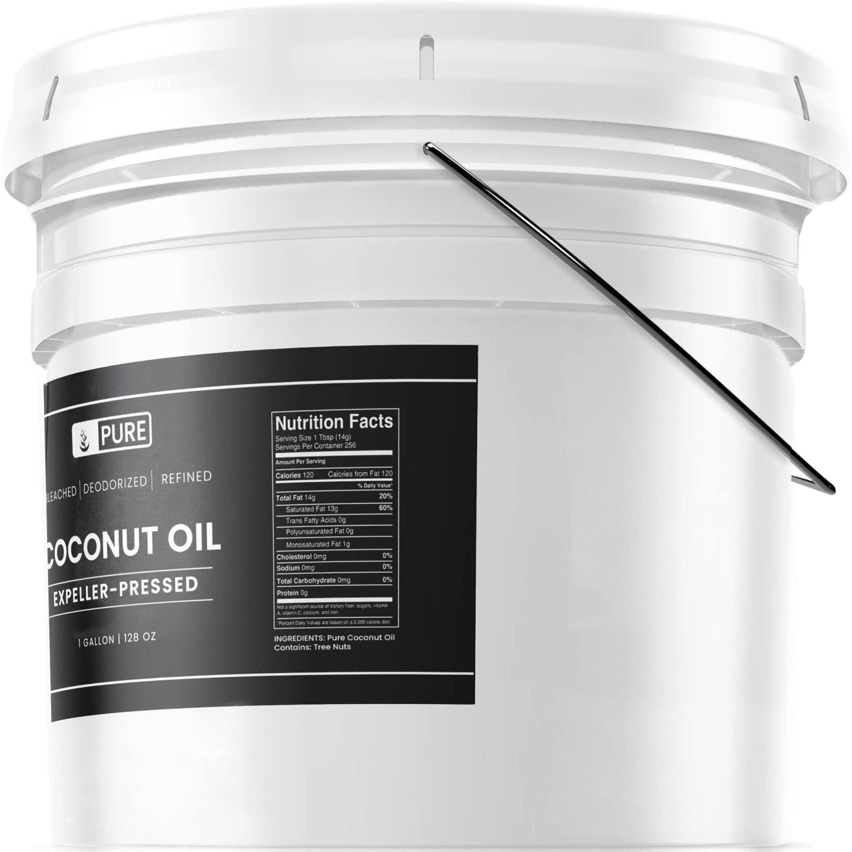 Pure Original Ingredients Coconut Oil (1 Gallon) Hexane-Free & Gluten-Free, Non-Hydrogenated
