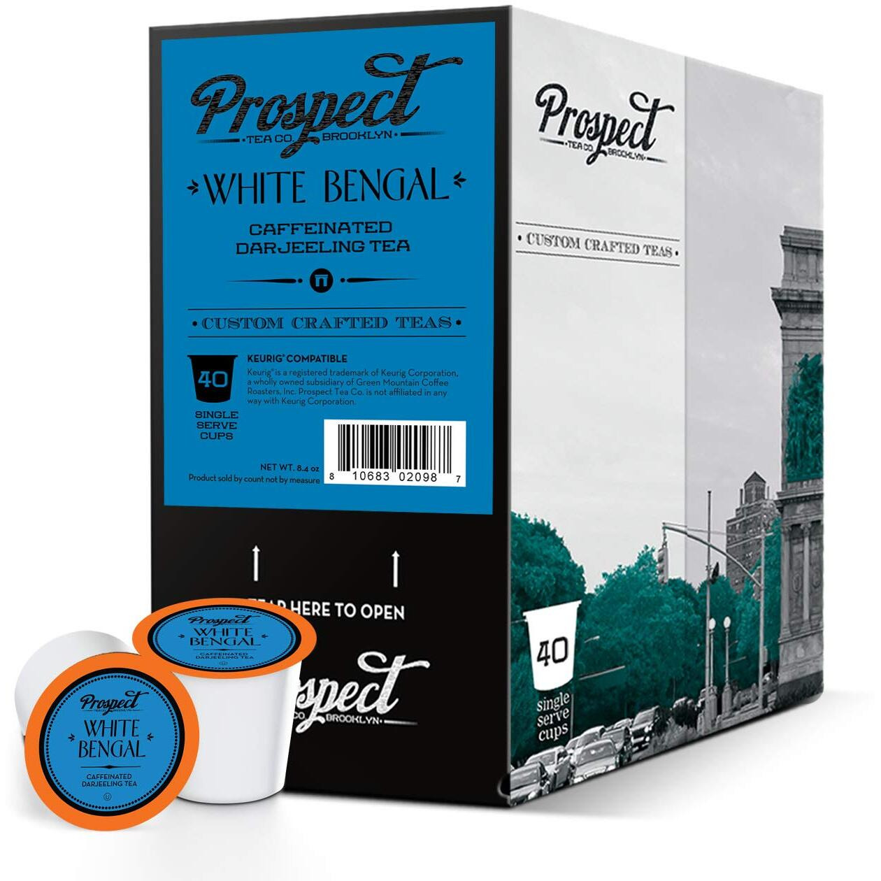 Prospect Tea White Bengal Darjeeling Tea Pods Compatible With K Cup Brewers Including 2.0, 40 Count