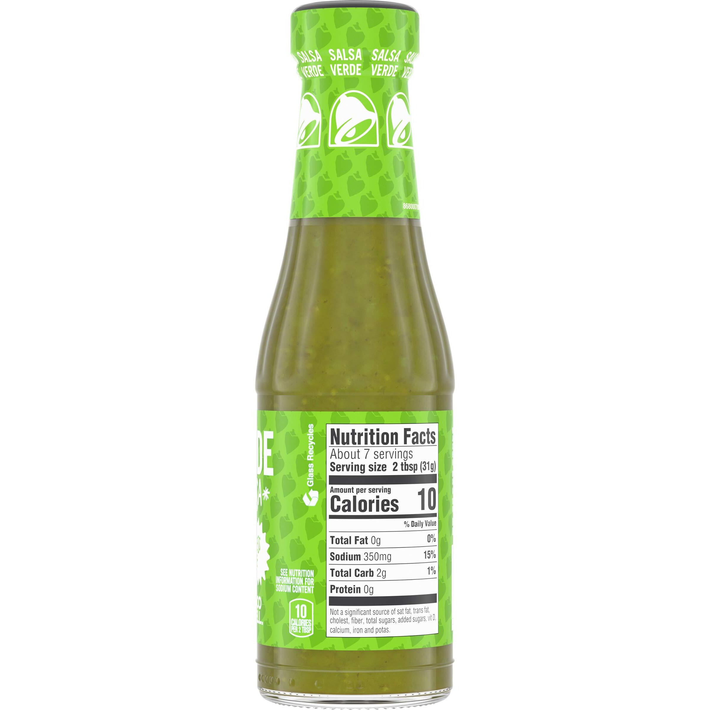 Taco Bell Verde Salsa Sauce (7.5 Oz Bottles, Pack Of 12)