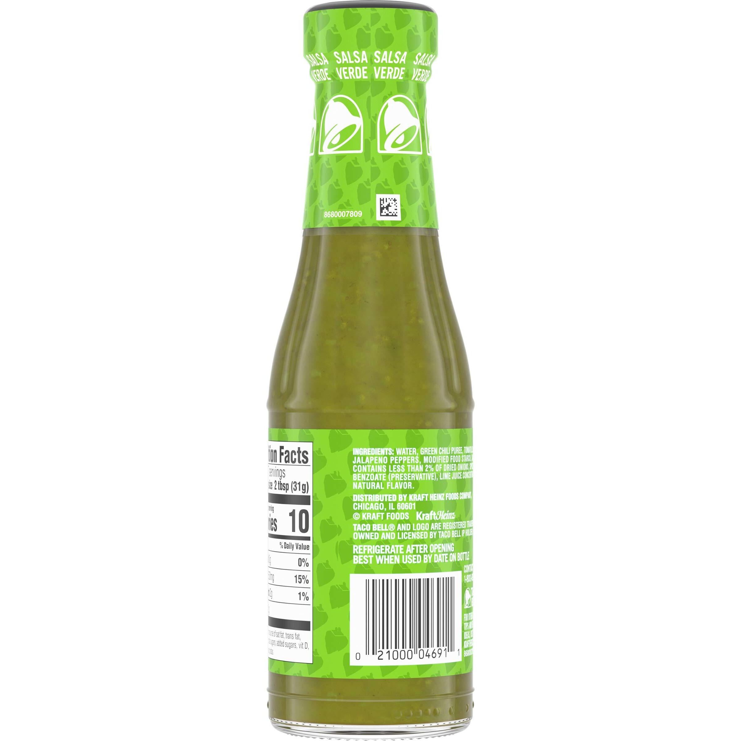 Taco Bell Verde Salsa Sauce (7.5 Oz Bottles, Pack Of 12)