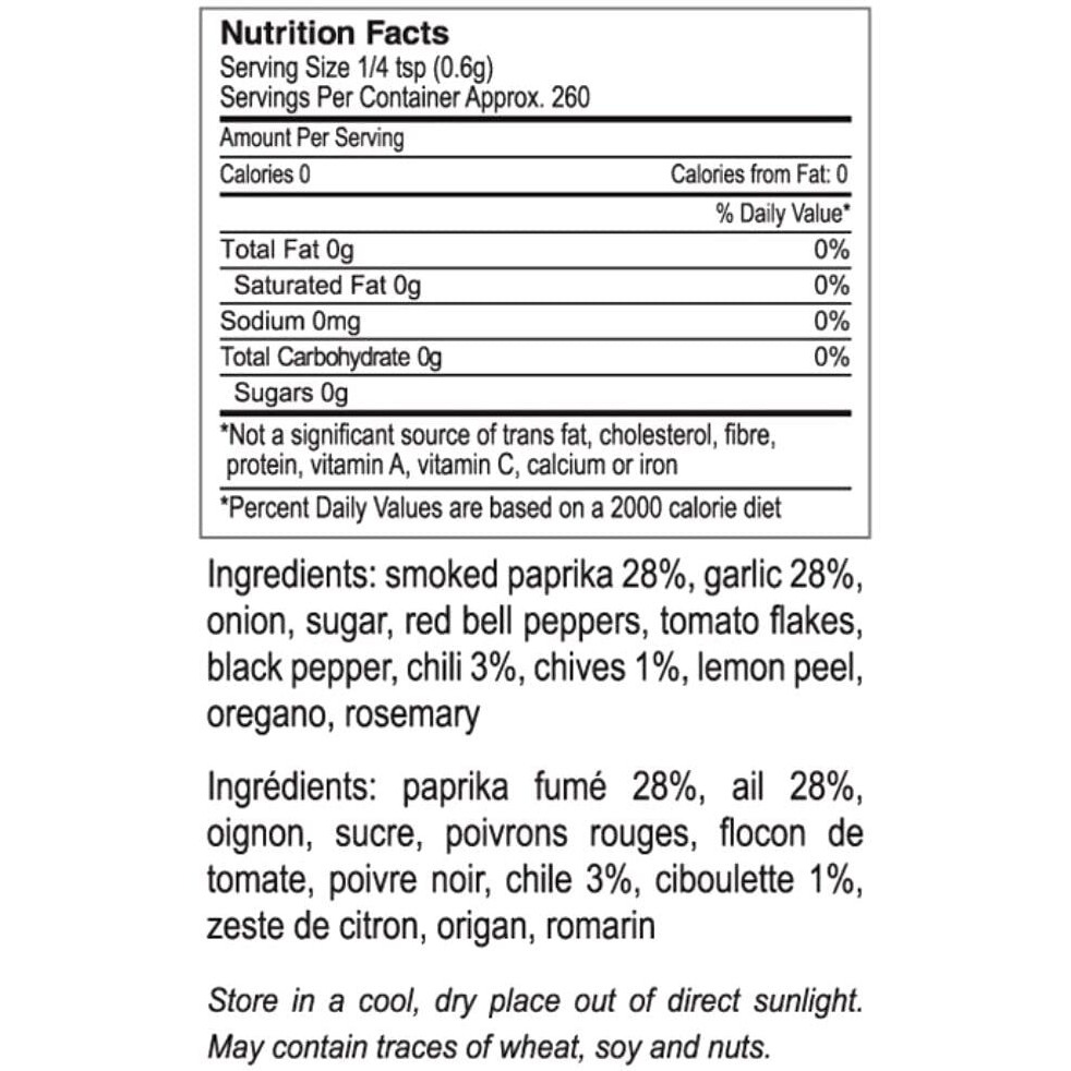 The Gourmet Collection, Smoked Paprika, Garlic, Chili & Chives Spice Blend-Salt Free Seasonings For Cooking Chicken, Beef, Pork, Fish