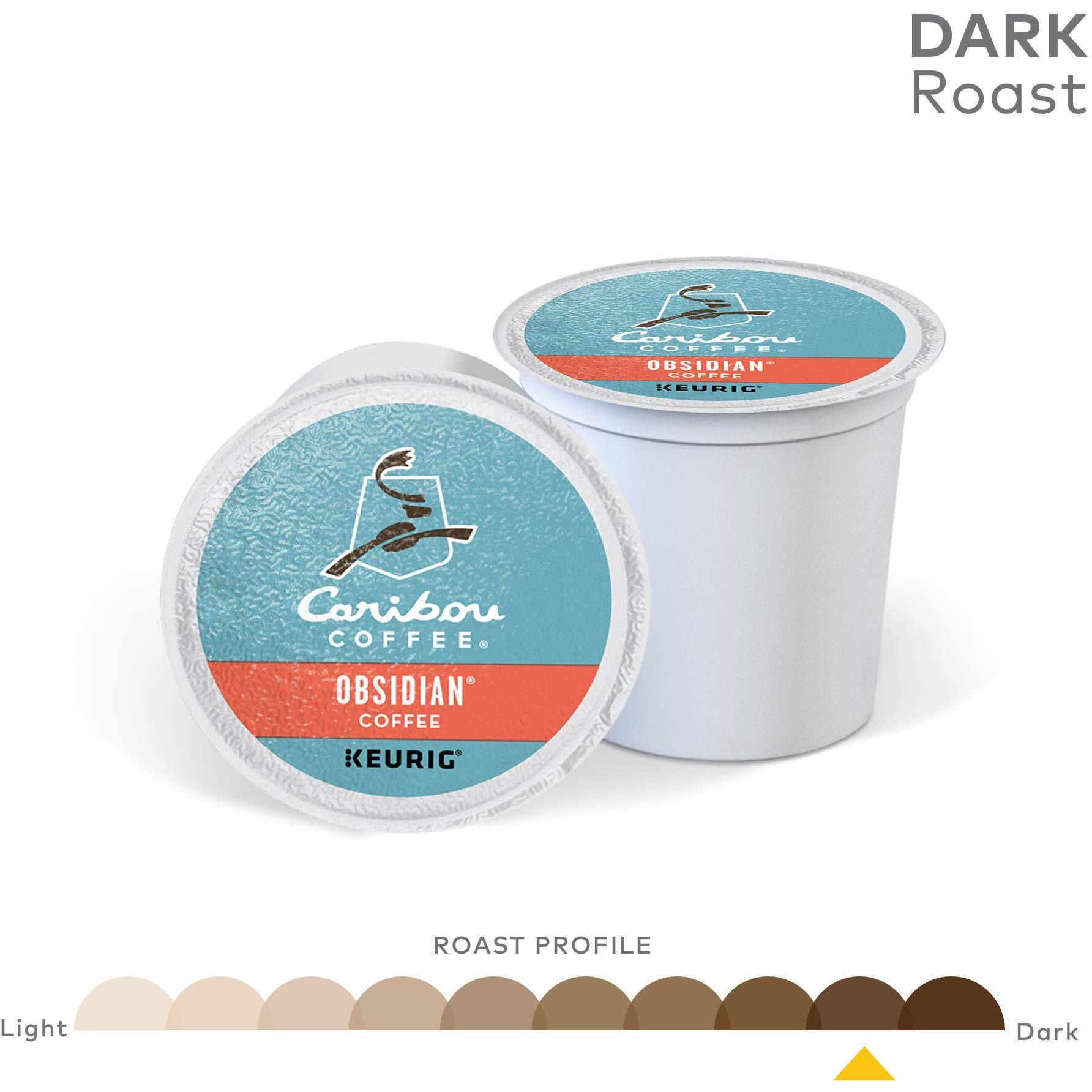 Caribou Coffee Obsidian, Single-Serve Keurig K-Cup Pods, Medium Roast Coffee, 72 Count