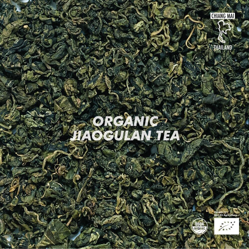 Organic Gynostemma Tea - Jiaogulan Tea 3.52 Oz - Certified Usda & Eu Organic - Loose Leaf - Caffeine Free - Directly From Thailand Local Farmer - Eternal Life Herb - Northlandtea