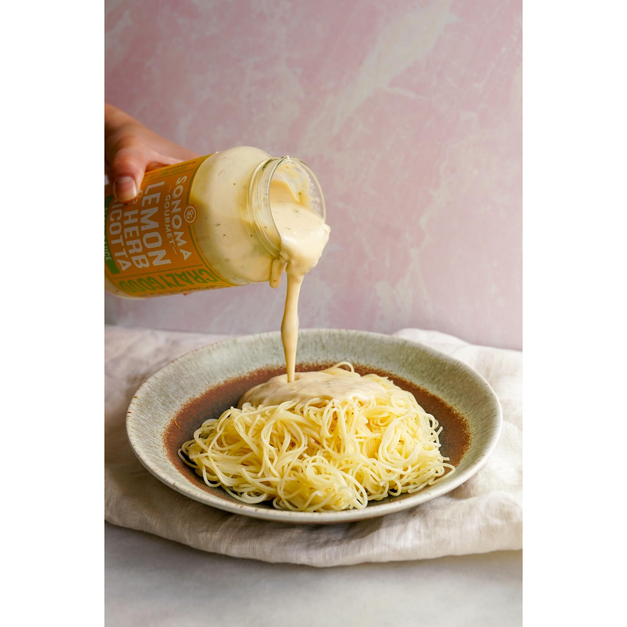 Lemon Herb Ricotta Pasta Sauce | No-Sugar Added | Fresh Ingredients | 25 Ounce Jars (Pack Of 2)