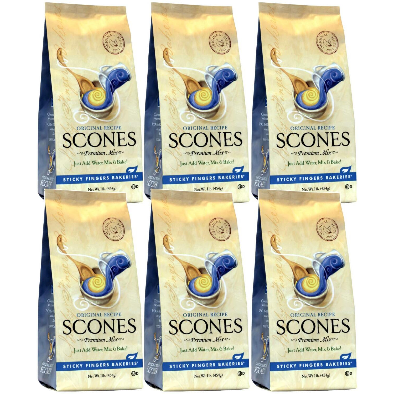 English Scone Mix, Original Flavor By Sticky Fingers Bakeries - Easy To Make English Scones Fresh Baked, Makes 12 Scones (6Pk)