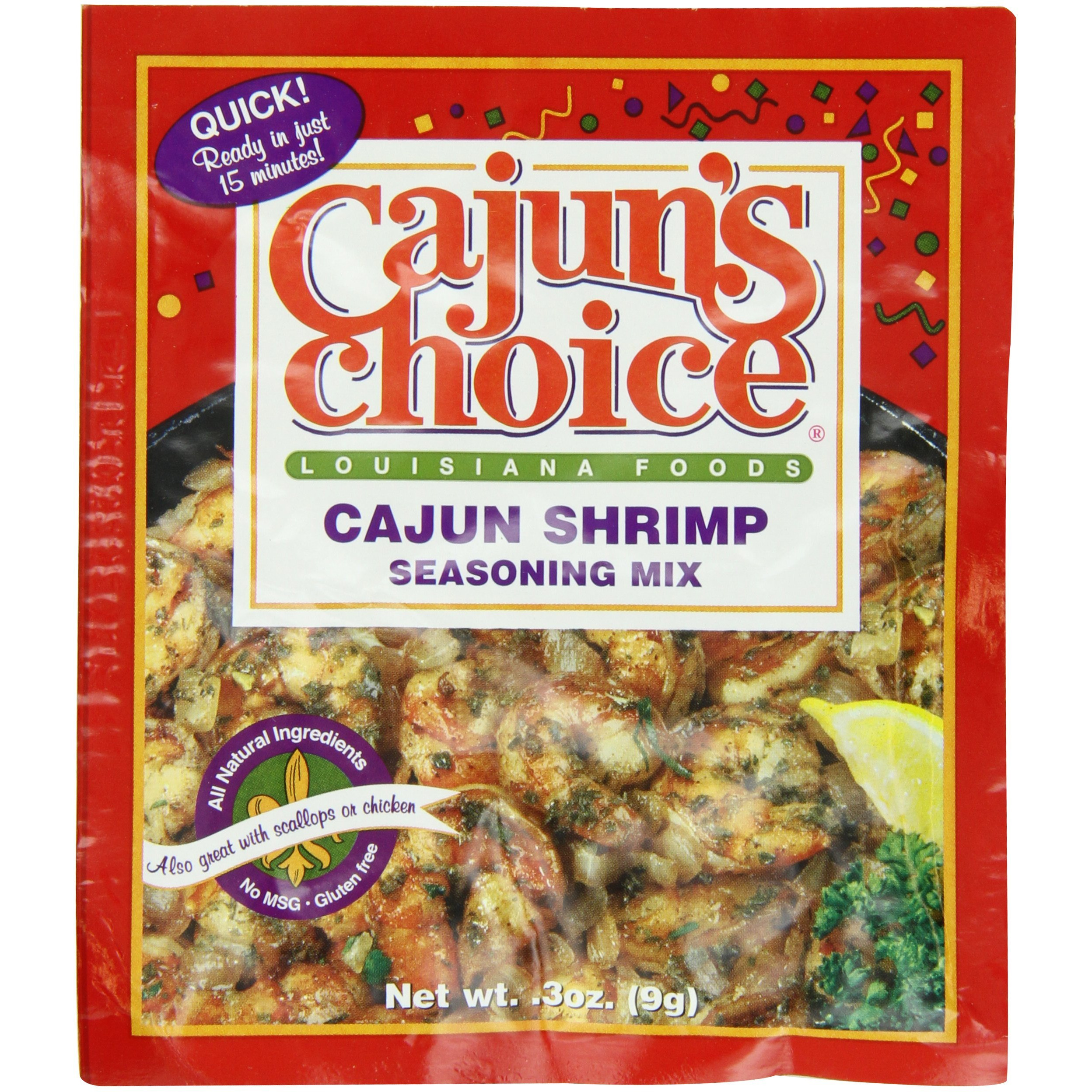 Cajun's Choice - Cajun Shrimp Seasoning .3 Oz - Spicy Blend Of Herbs And Spices For Grilling, Saut  Ing, And Boiling - Adds Zesty, Creole Flavor To Seafood And More (Pack Of 12)