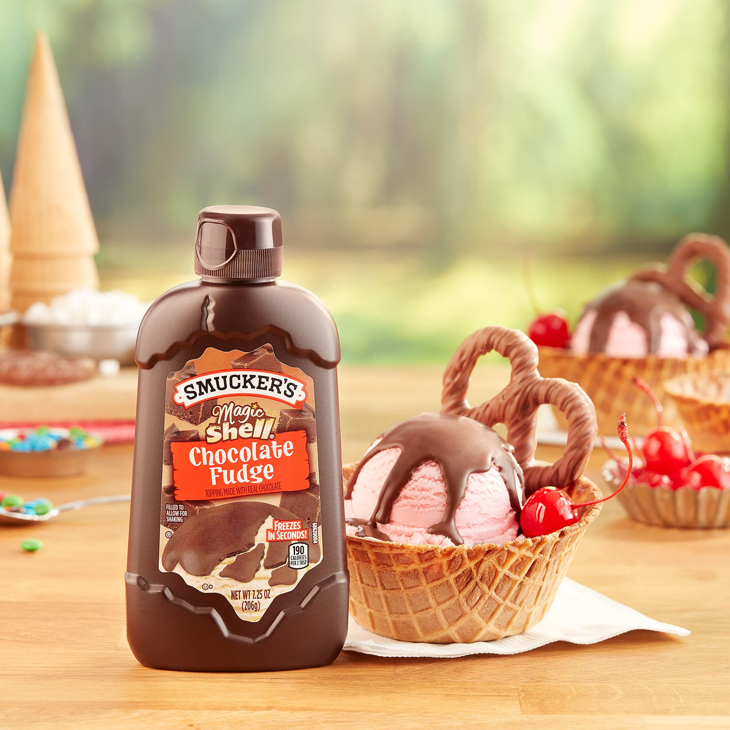 Smucker's Magic Shell Chocolate Fudge Flavored Ice Cream Topping, 7.25 Ounces (Pack Of 8)