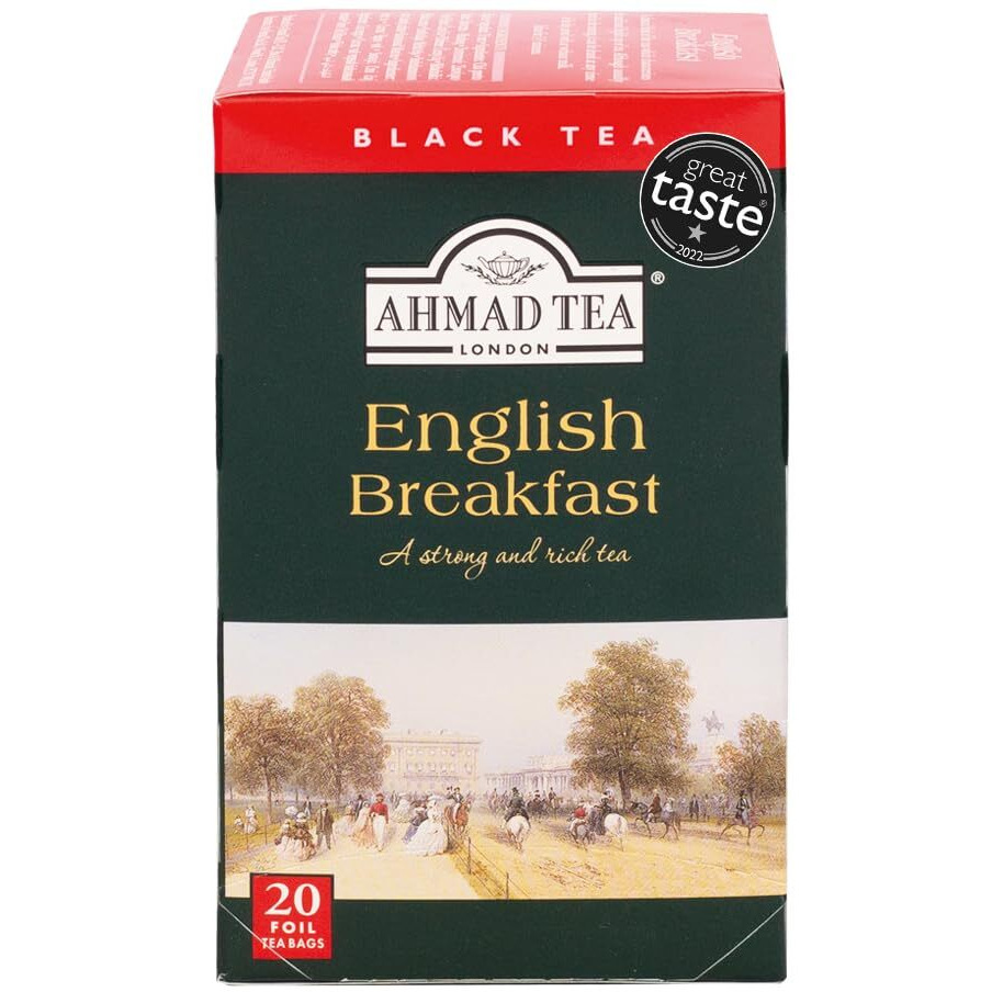 Ahmad Tea Black Tea, English Breakfast Teabags, 20 Ct (Pack Of 6) - Caffeinated & Sugar-Free