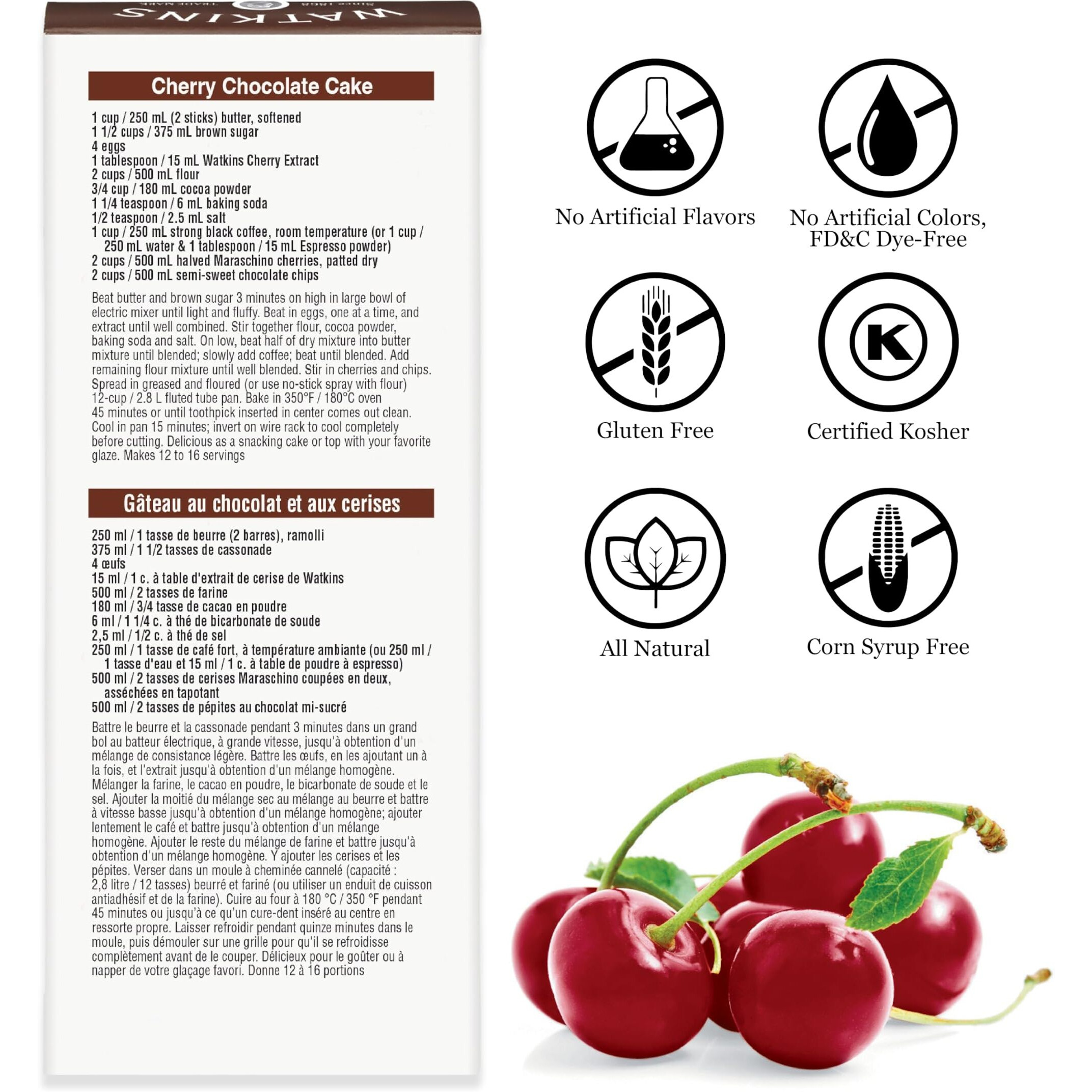 Watkins Cherry Extract With Other Natural Flavors, 2 Oz. Bottles, Pack Of 6 (Packaging May Vary)