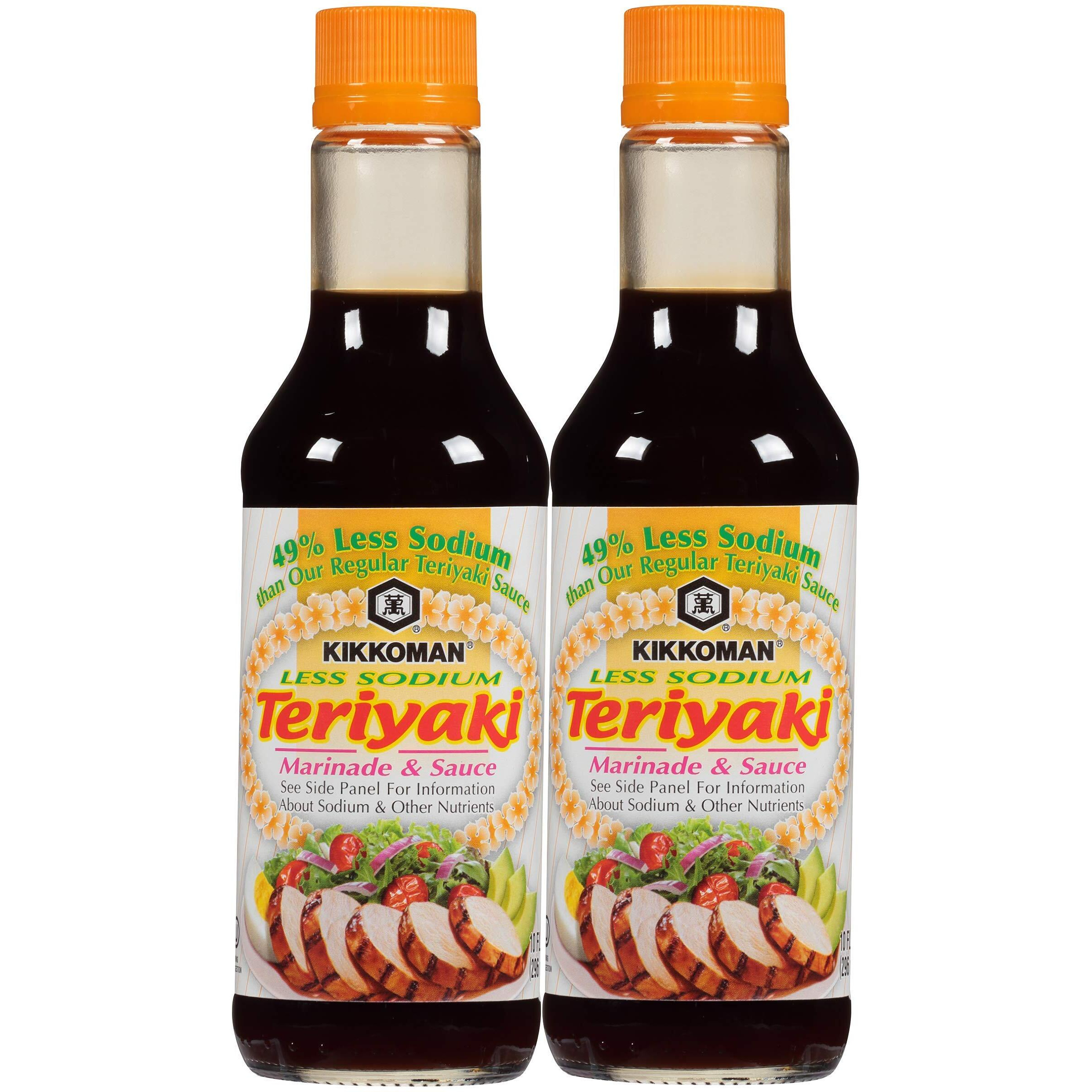 Kikkoman Less Sodium Teriyaki Sauce, 10 Ounce (Pack Of 2, Total Of 20 Fl Oz) (2-Pack)