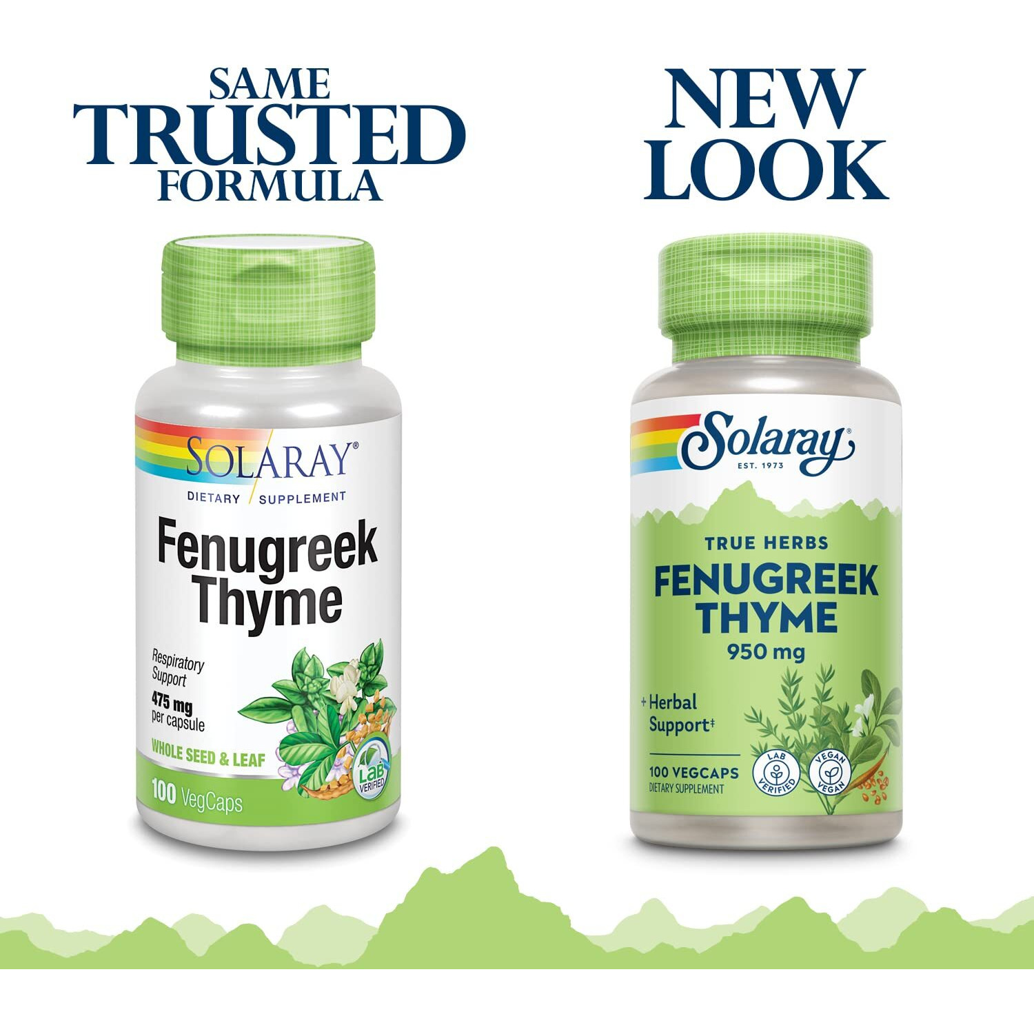 Solaray Fenugreek & Thyme 950 Mg | Healthy Respiration & Digestion Support | 50 Servings | 100 Vegcaps