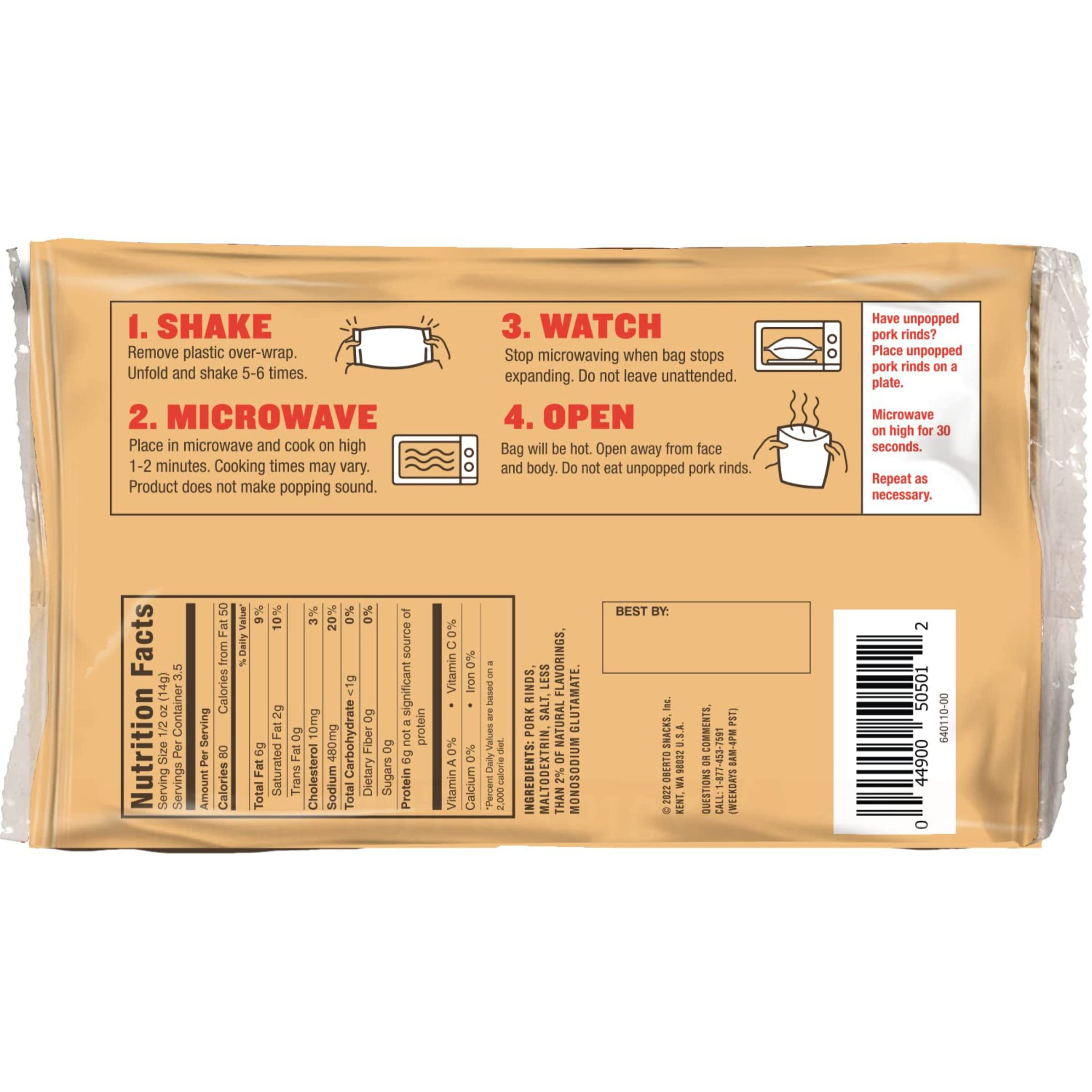 Lowreys Bacon Curls, Microwave Pork Rinds Variety Combo, Original & Hot & Spicy, 1.75 Oz (Pack Of 6)