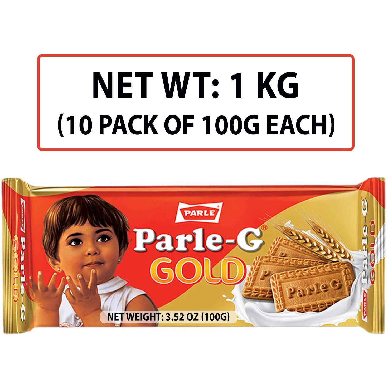 Parle-G Gold Biscuits, 1 Kg (10 Pack Of 100G)