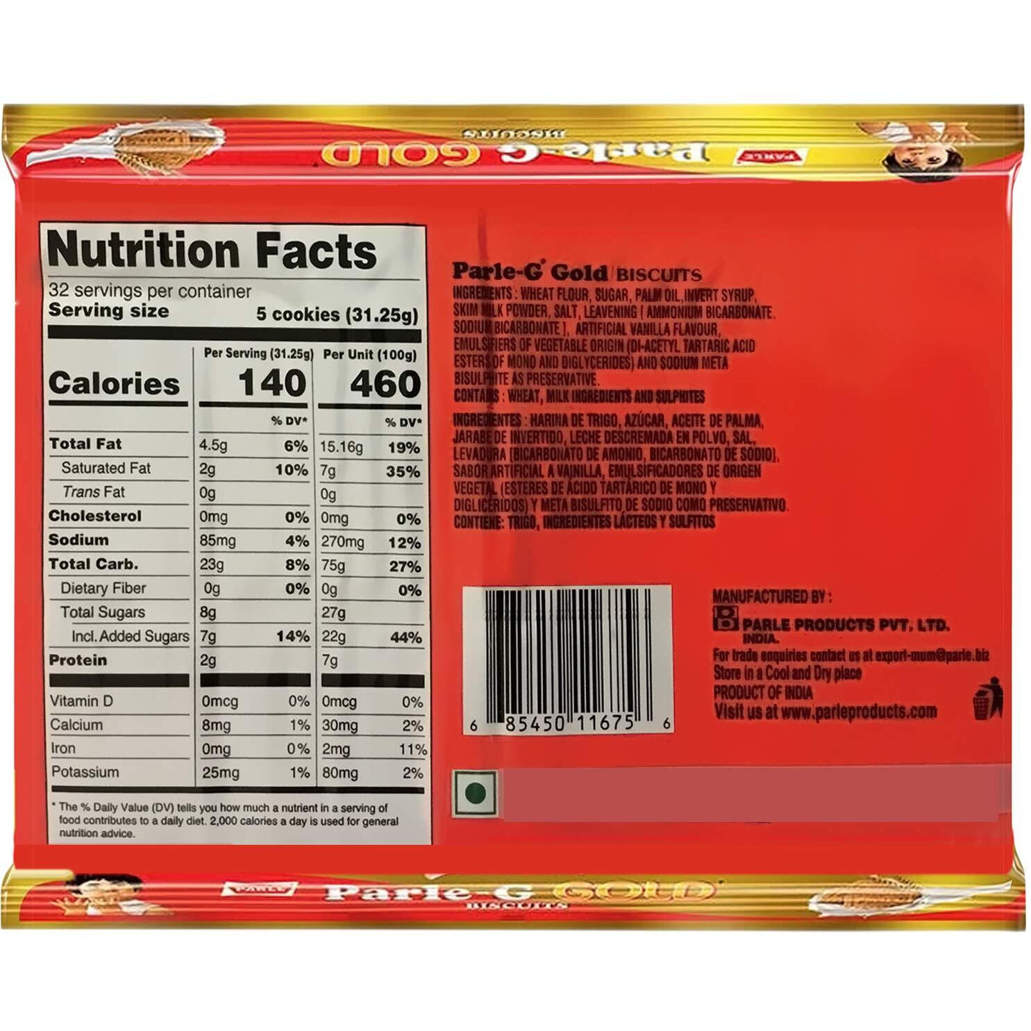 Parle-G Gold Biscuits, 1 Kg (10 Pack Of 100G)