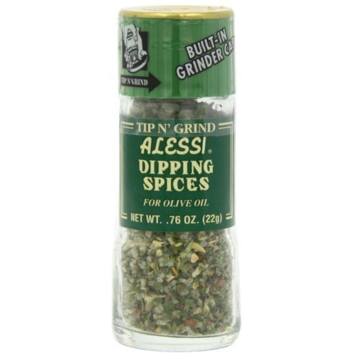Alessi Herb & Seasoning Grinder, Dipping Spices For Olive Oil, Tip N' Grind (Garlic, 0.76 Ounce (Pack Of 6))