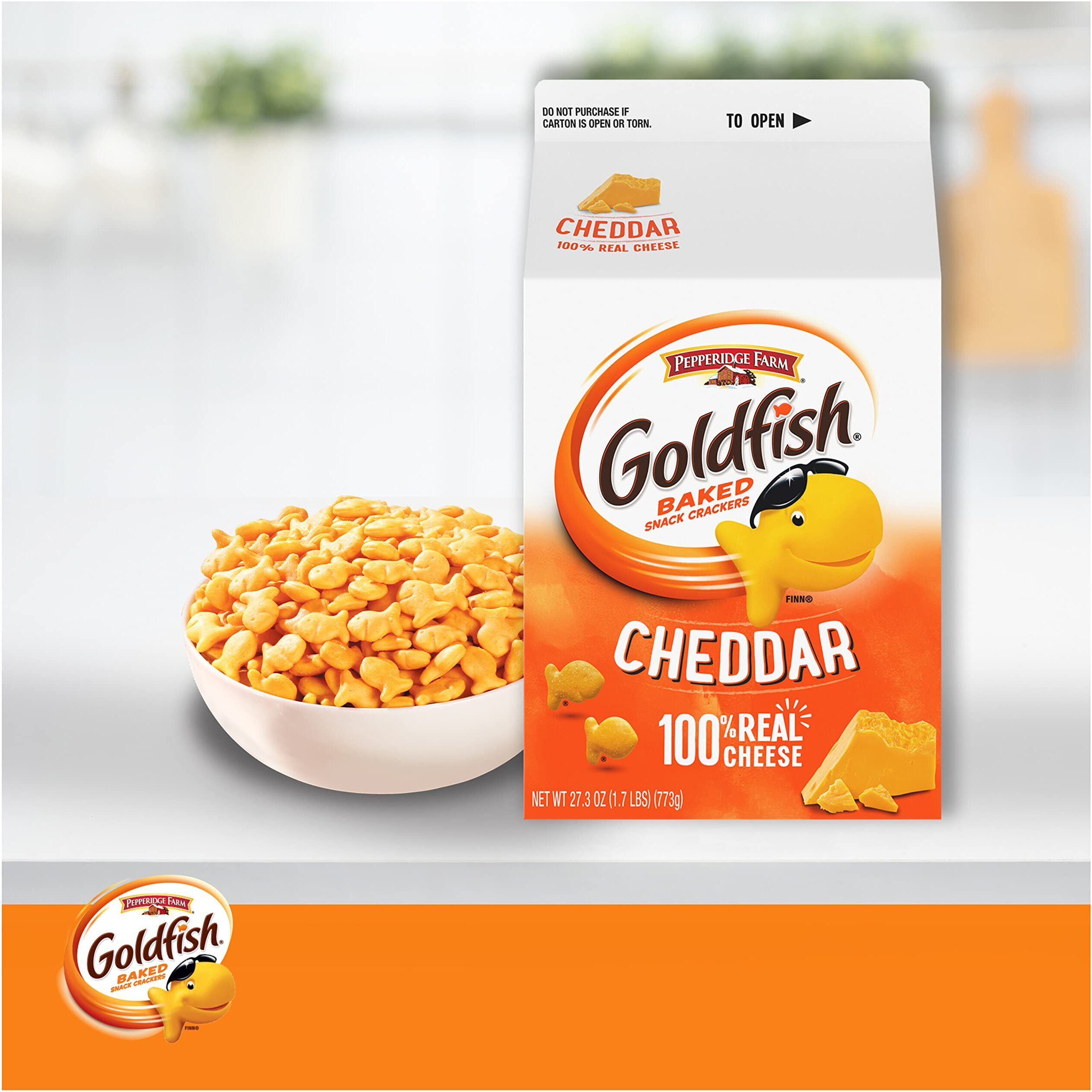 Goldfish Cheddar Cheese Crackers, 27.3 Oz Carton