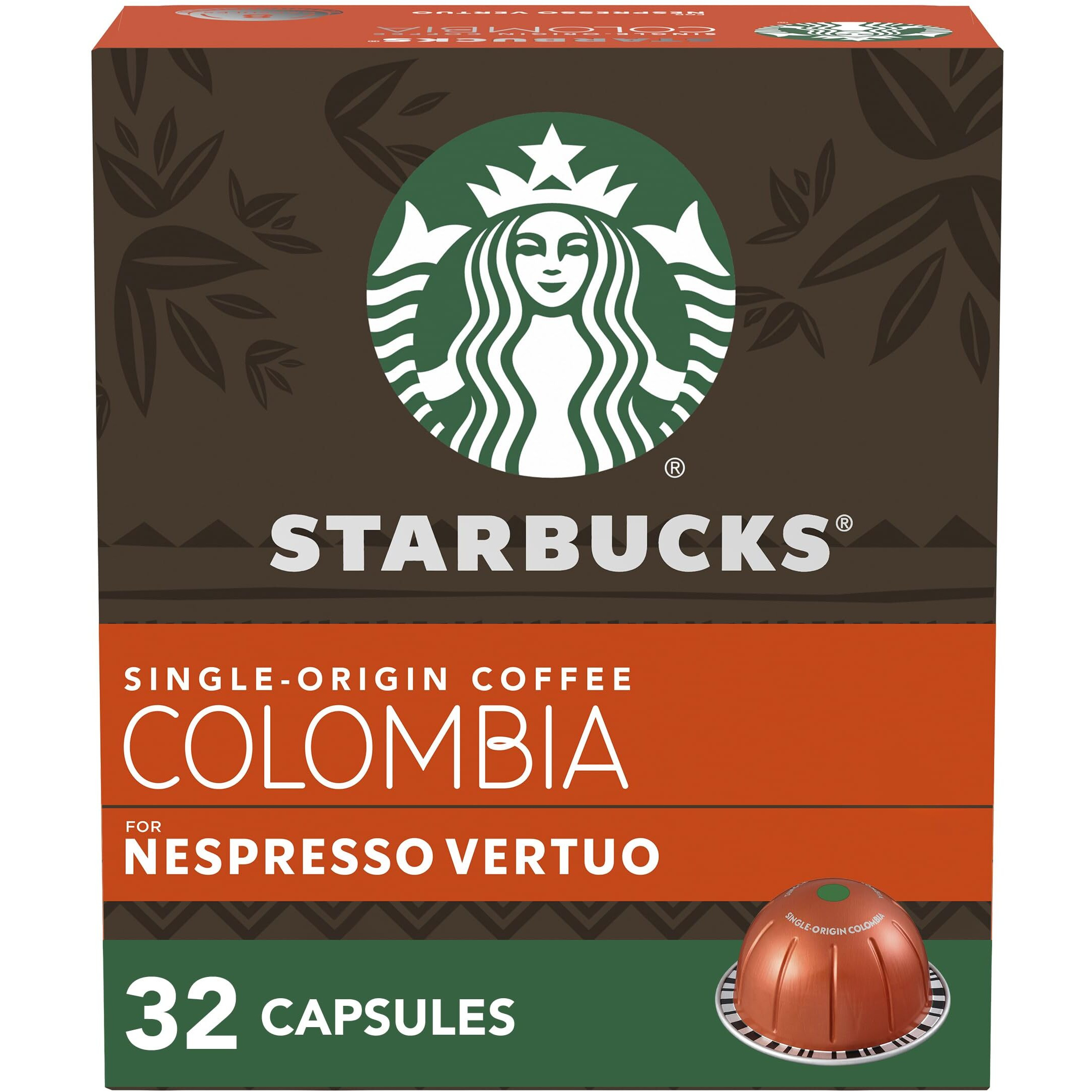 Starbucks By Nespresso Vertuo, Single-Origin Colombia, Medium Roast, Brews 7.8 Oz.