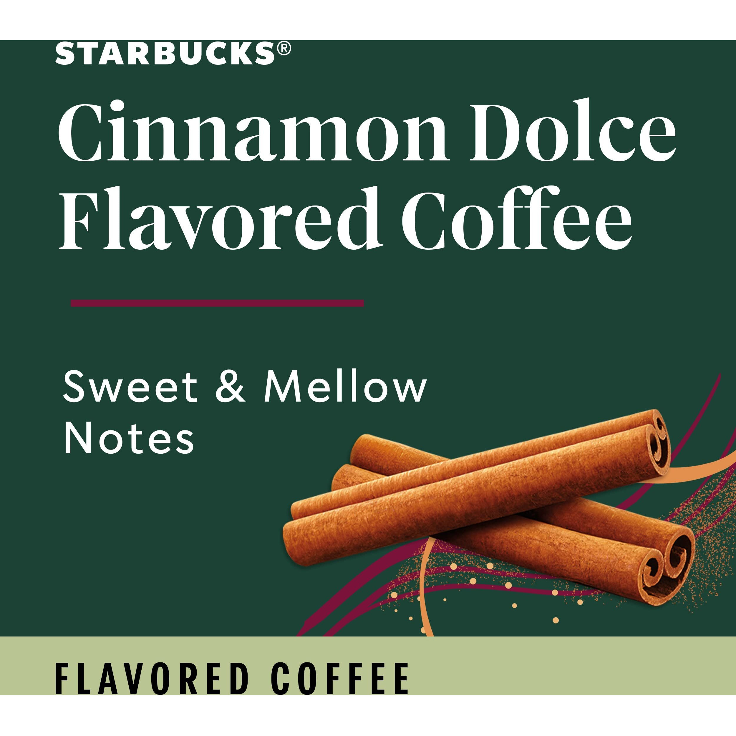 Starbucks Ground Coffee, Cinnamon Dolce Flavored Coffee, Naturally Flavored, 100% Arabica, 6 Bags (11 Oz Each)