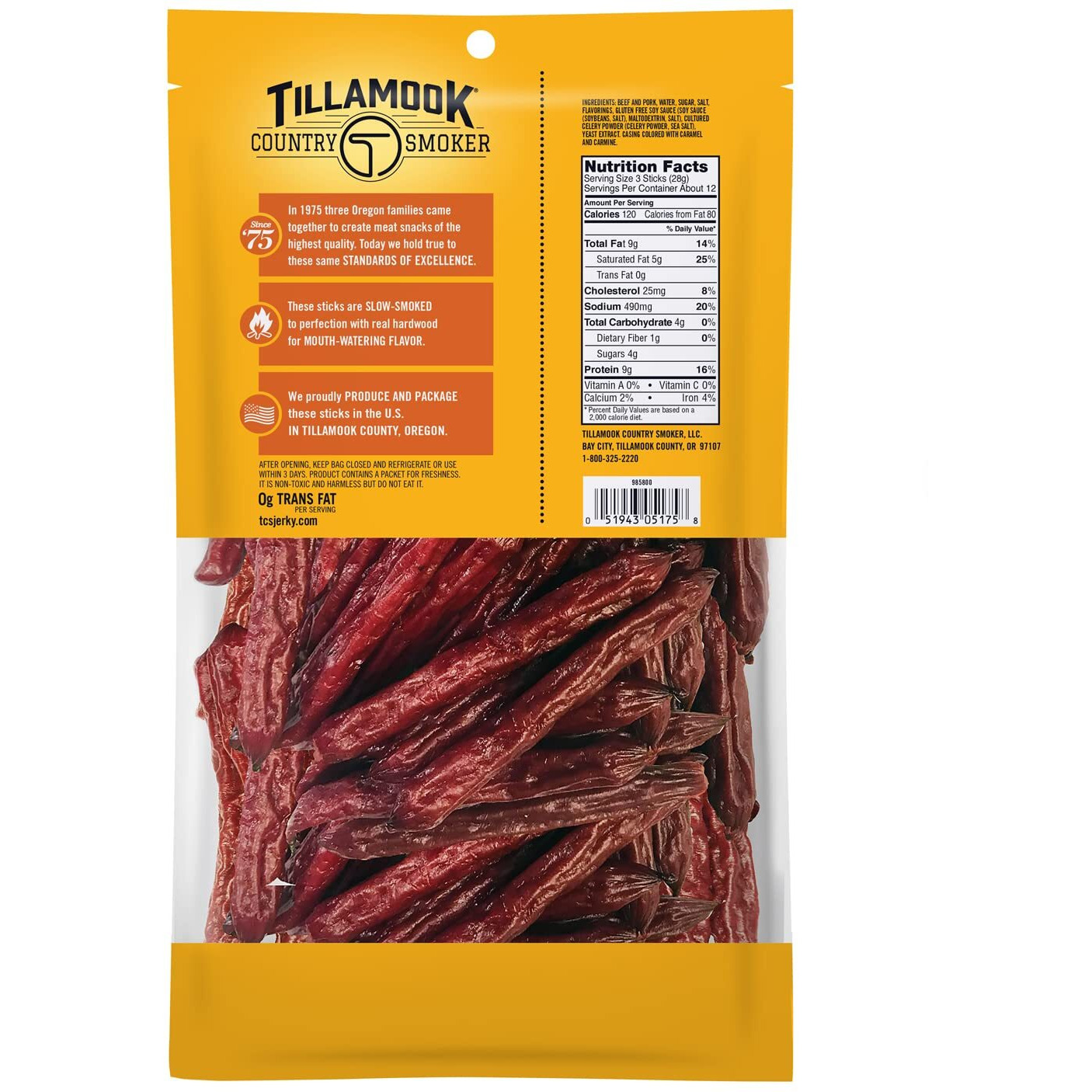 Tillamook Country Smoker Real Hardwood Smoked Sausages, Teriyaki, 12 Ounce
