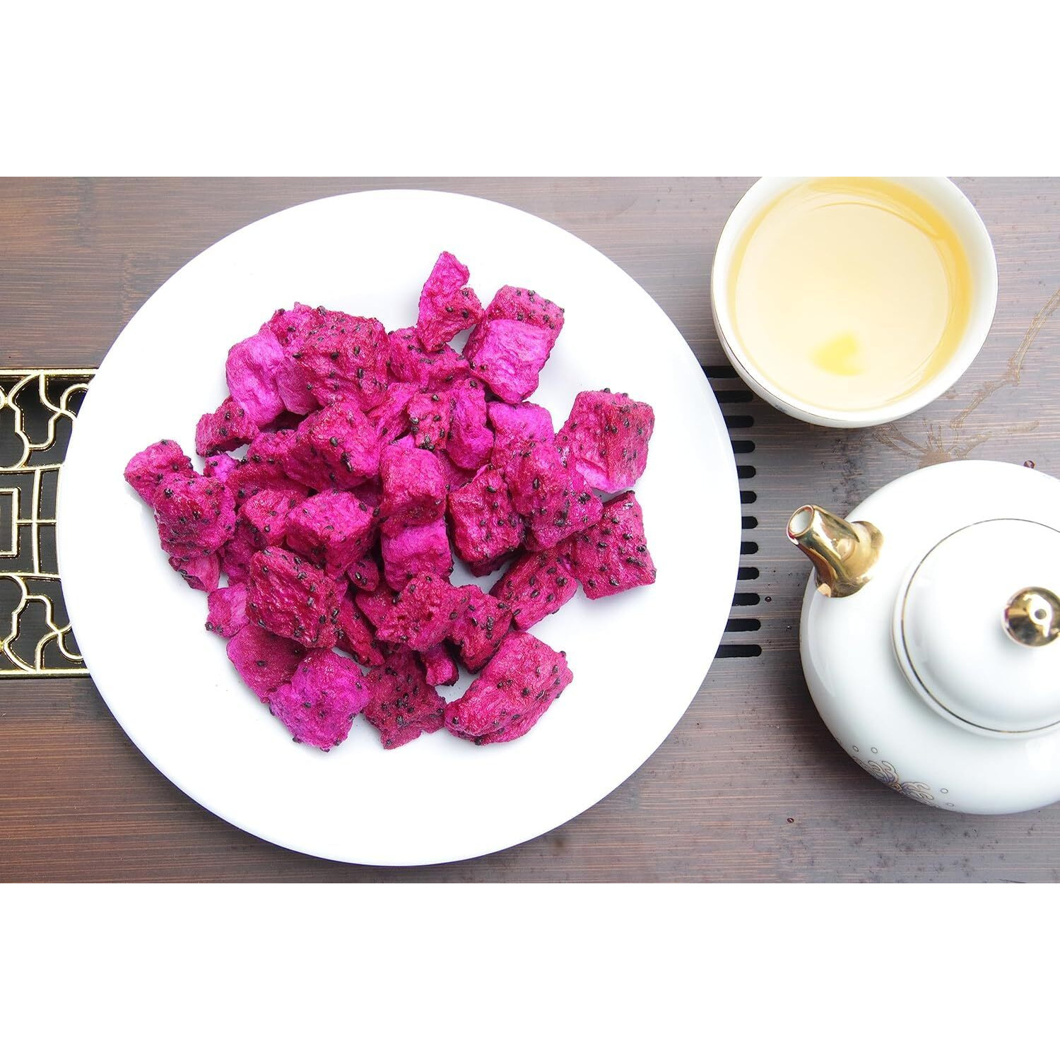 Chavi Freeze-Dried Diced Dragon Fruit Snack - 2 Oz - Healthy 1 Ingredient Superfood - No Added Sugars Or Preservatives - Non-Gmo, Vegan, Gluten-Free