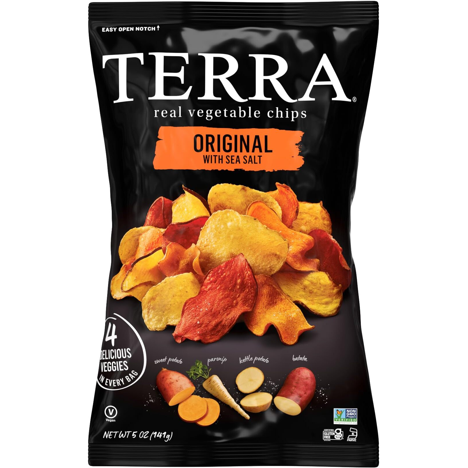 Terra Original Sea Salt Real Vegetable Chips, 5 Oz (Pack Of 6)