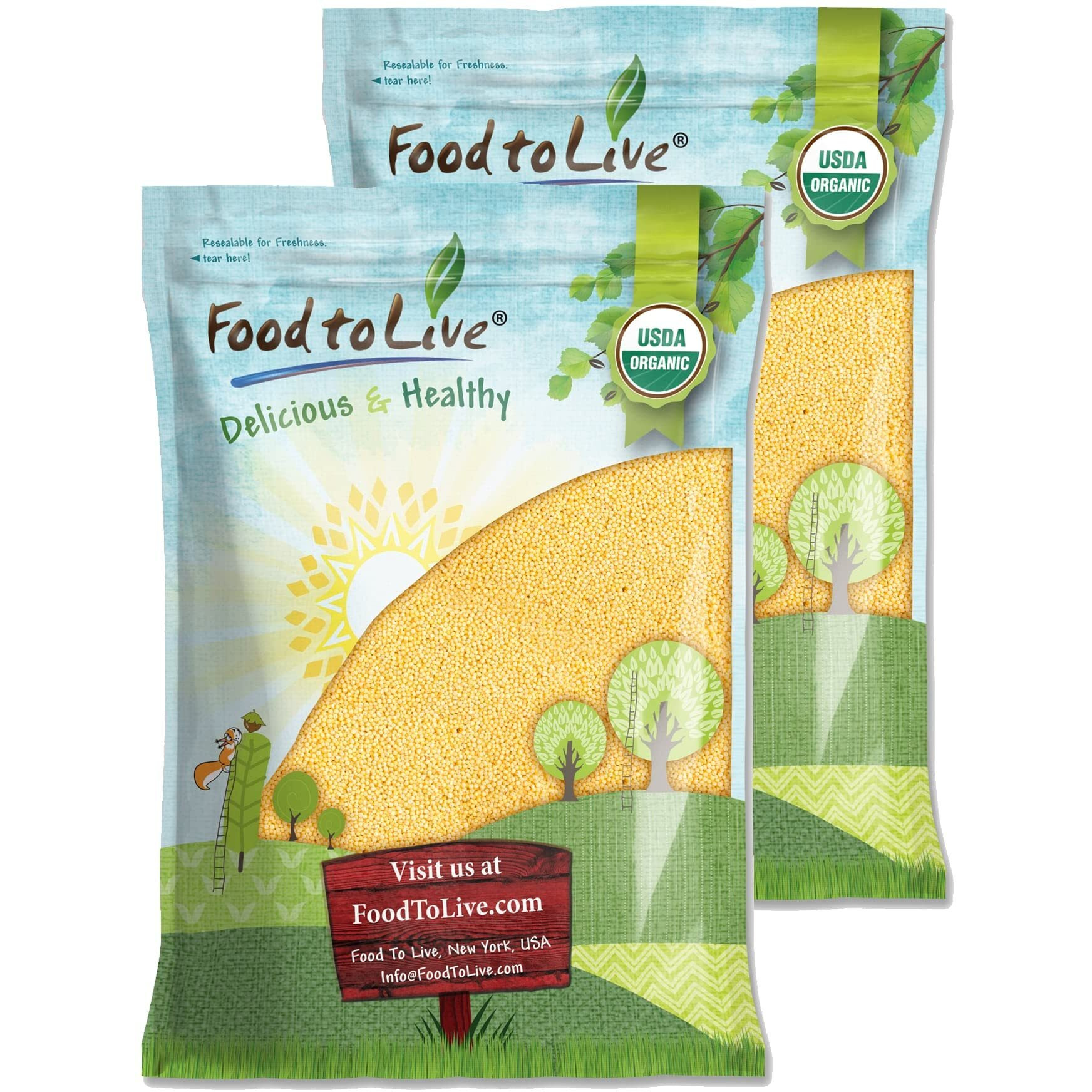 Food To Live Organic Hulled Millet, 20 Pounds - Whole Grain Seeds, Non-Gmo, Kosher, Raw, Bulk, Product Of The Usa