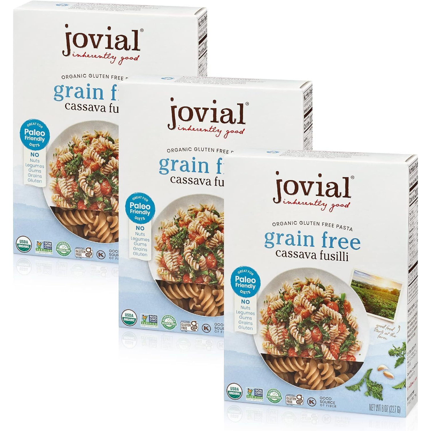 Jovial Grain-Free Cassava Fusilli - Cassava Fusilli Pasta, Paleo Friendly Pasta, Grain-Free, Certified Gluten-Free, Usda Certified Organic, Non-Gmo, High-Fiber - 8 Oz (Pack Of 6)