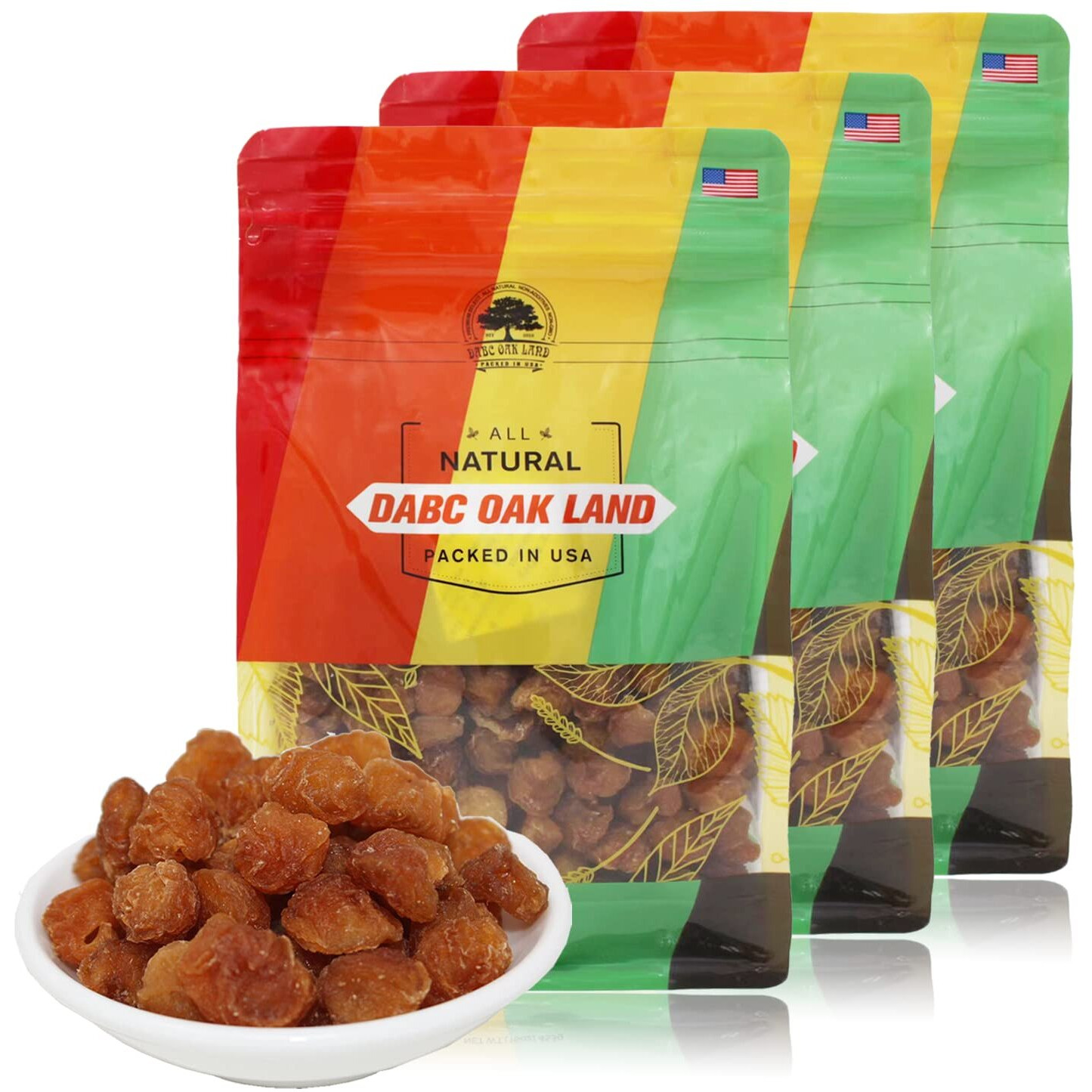 Dabc Oak Land Dried Longan Dried Fruit, High Nutrition, High Vitamin, Snack Food, American Packaging. (Dried Longan, 3 Pound)