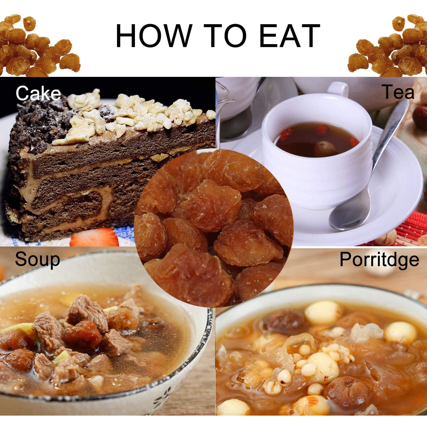 Dabc Oak Land Dried Longan Dried Fruit, High Nutrition, High Vitamin, Snack Food, American Packaging. (Dried Longan, 3 Pound)