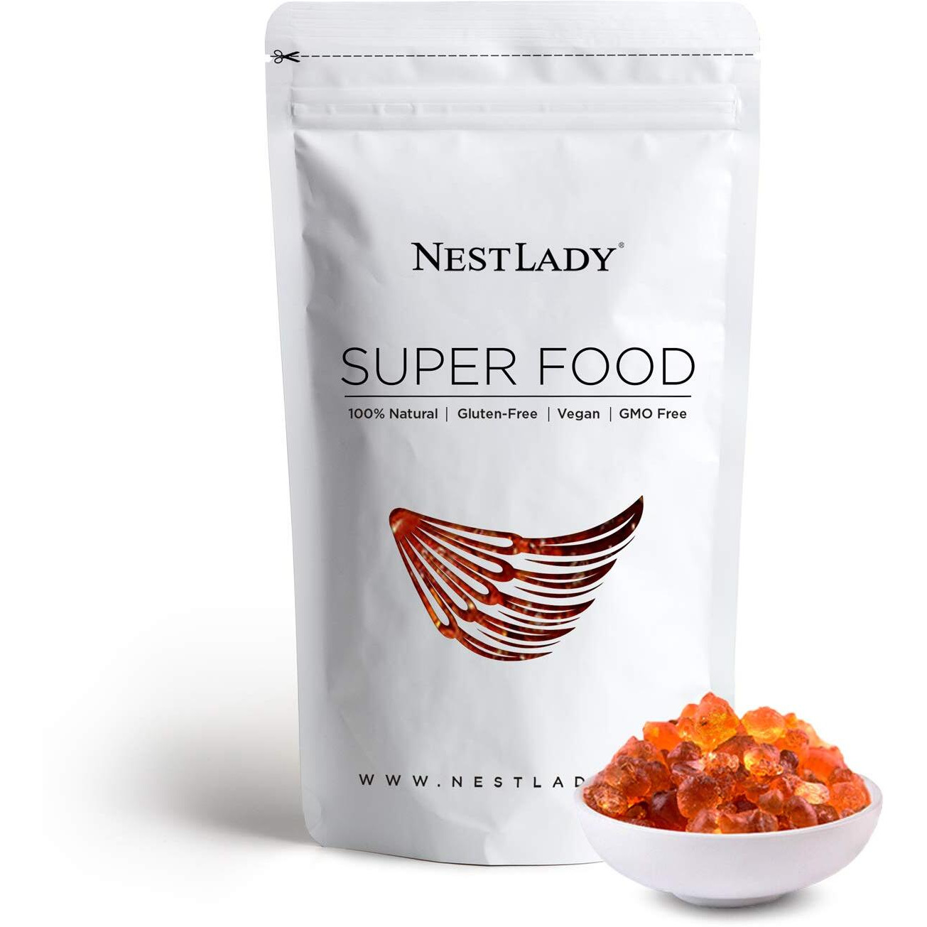 Nestlady Natural Wild Peach Gum Edible Peach Blossom Tears Tao Jiao Peach Resin  Food Additives Free 250G / 8.82Oz