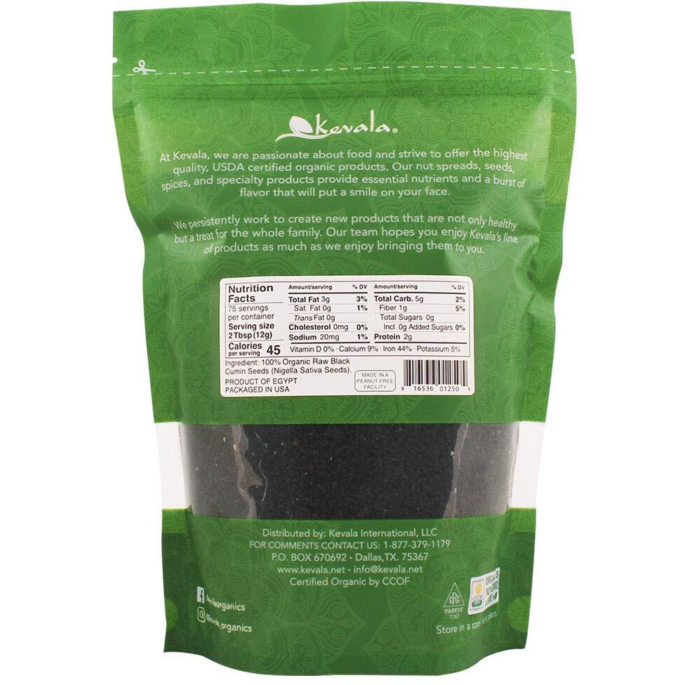 Kevala Organic Black Cumin Seeds - Organic Black Seed - Black Cumin Seed Organic - Black Seeds - Organic Black Seeds Raw - Black Cumin Nigella Sativa - 32 Oz - 2 Lb