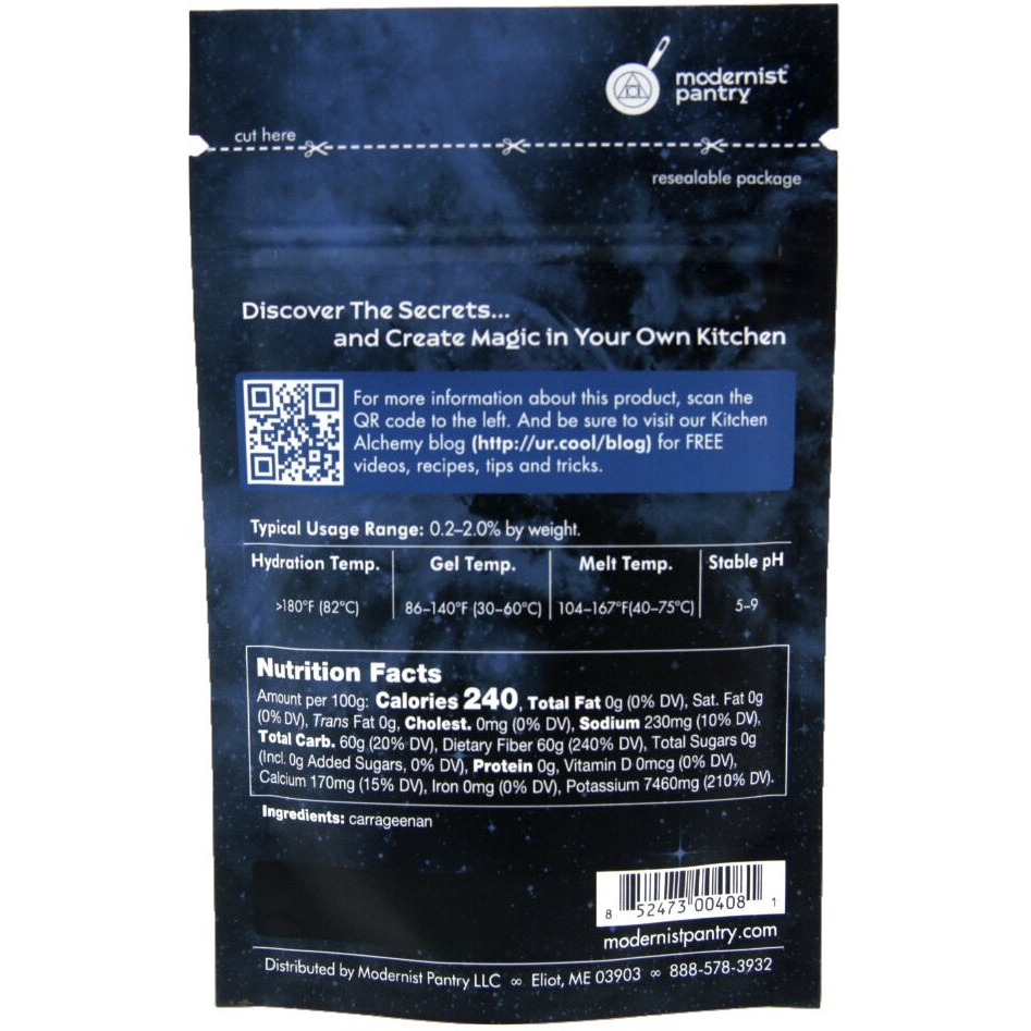 Pure Refined Kappa Carrageenan  Non-Gmo  Vegan  Ou Kosher Certified - 50G/2Oz (The Original Recommended For Vegan Cheese)