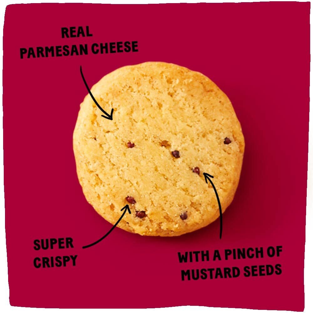 Michel Et Augustin Cheese Crackers, Parmesan Cheese Biscuits With Mustard Seeds, Crispy Gourmet Snacks, Savory Snacks Party Crackers, 3-Pack, 3.5 Oz. Bags