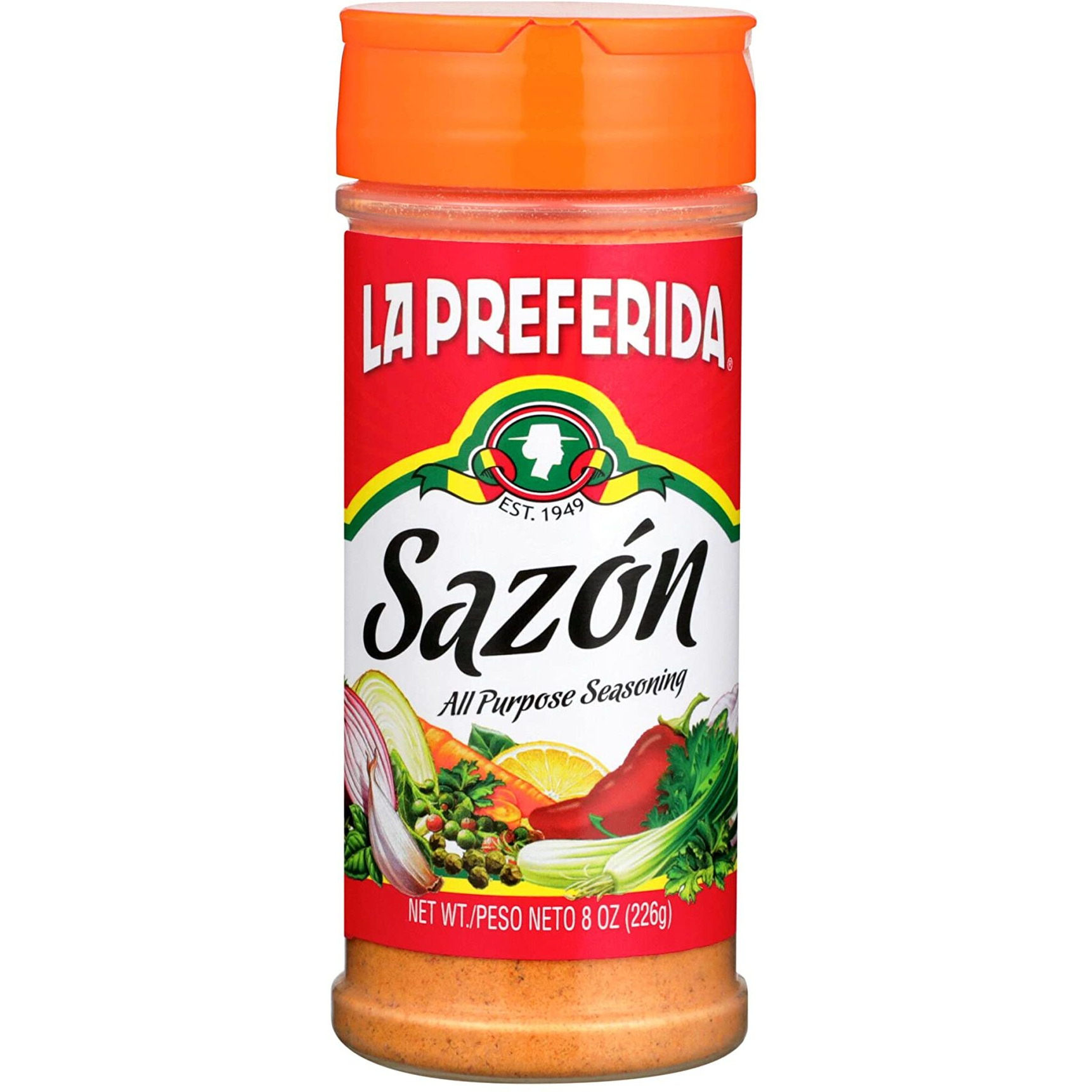 La Preferida Saz  N Seasoning - All-Purpose Mexican Spice Blend, Vegan, Bold Flavor Of Paprika, Garlic And Onion, One-Step Seasoning For A Fool-Proof Meal, 8 Oz (Pack Of 3)