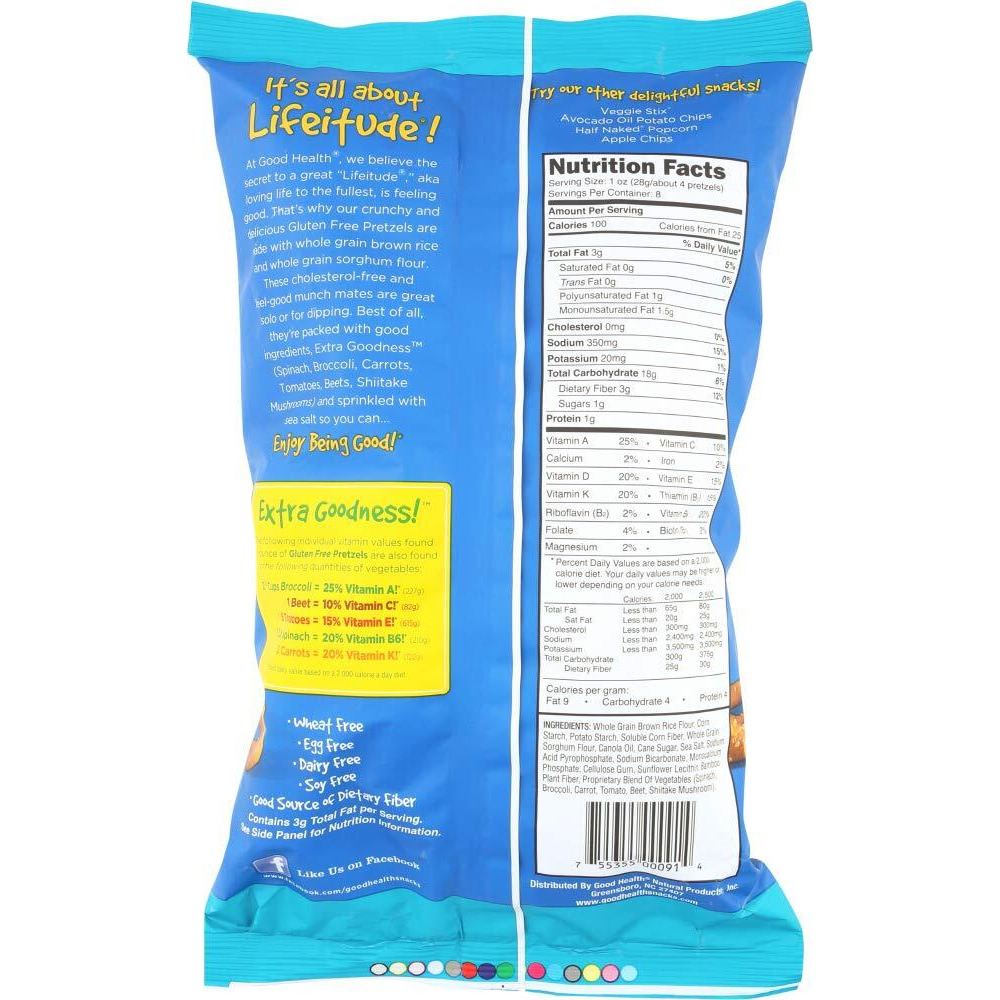 Good Health Gluten Free Pretzels With Sea Salt 8 Oz. Bag (4 Bags)