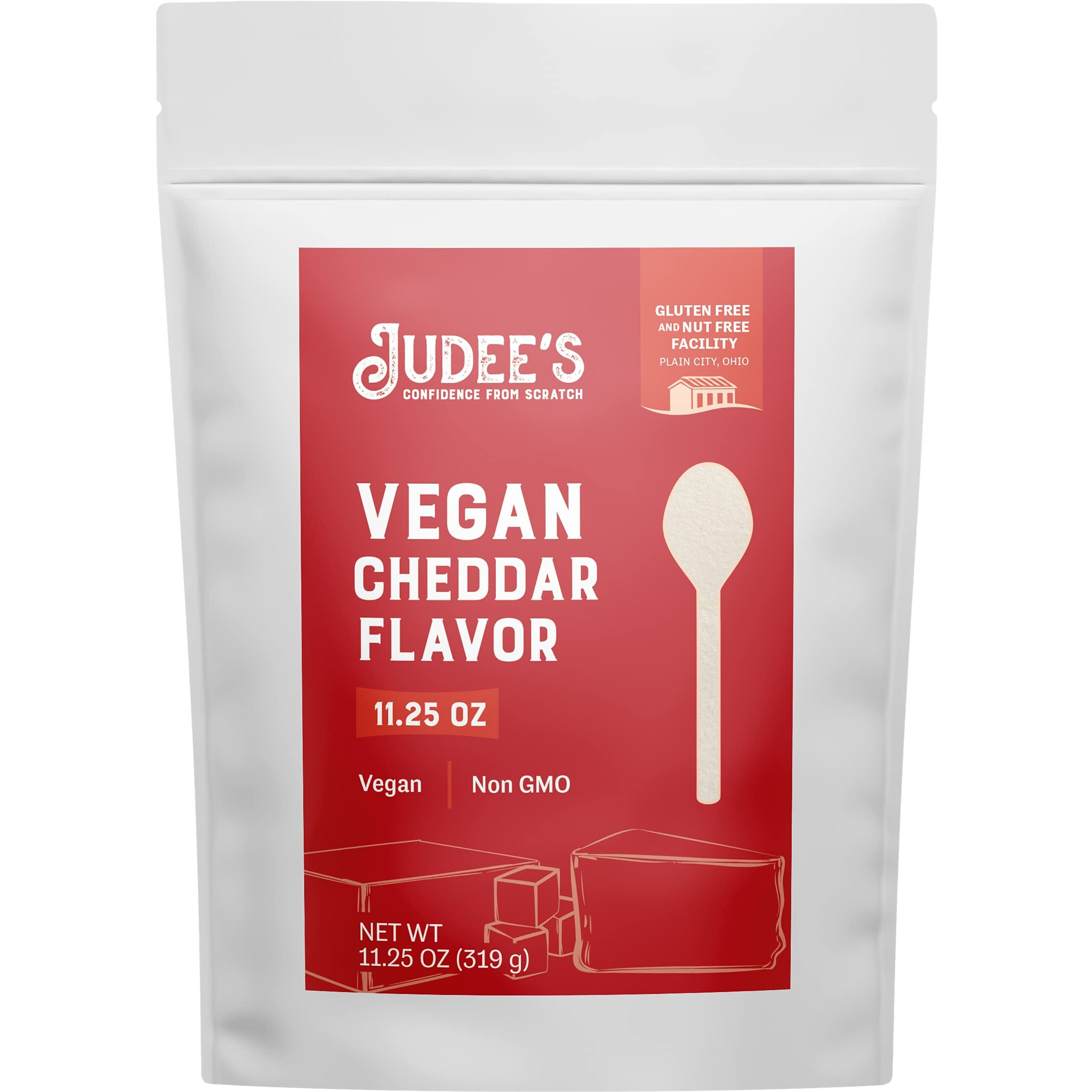 Judees Vegan Cheddar Flavor Powder 11.25Oz - 100% Non-Gmo, Vegan, Gluten-Free & Nut-Free - Great Dairy Cheese Powder Alternative - Made In Usa - Use In Sauces, Seasonings, And Soups