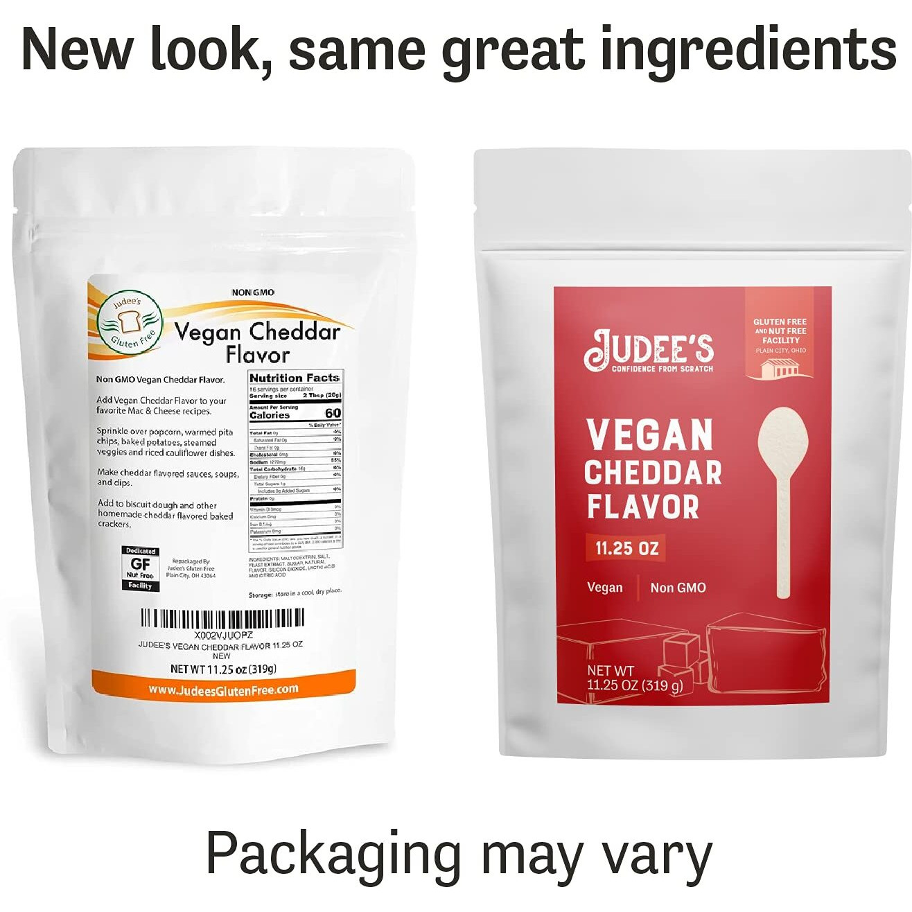 Judees Vegan Cheddar Flavor Powder 11.25Oz - 100% Non-Gmo, Vegan, Gluten-Free & Nut-Free - Great Dairy Cheese Powder Alternative - Made In Usa - Use In Sauces, Seasonings, And Soups