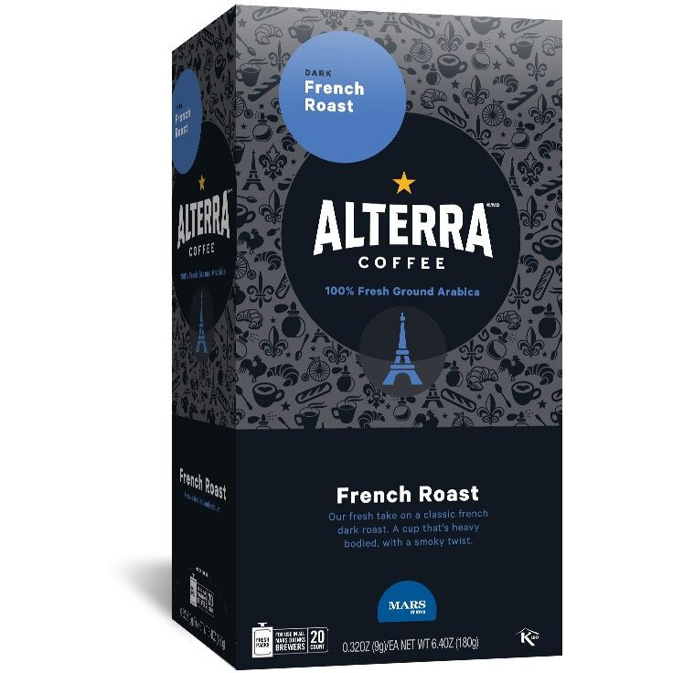 Alterra Coffee French Roast Single Serve Freshpacks For Mars Drinks Flavia Brewer, 20 Packets