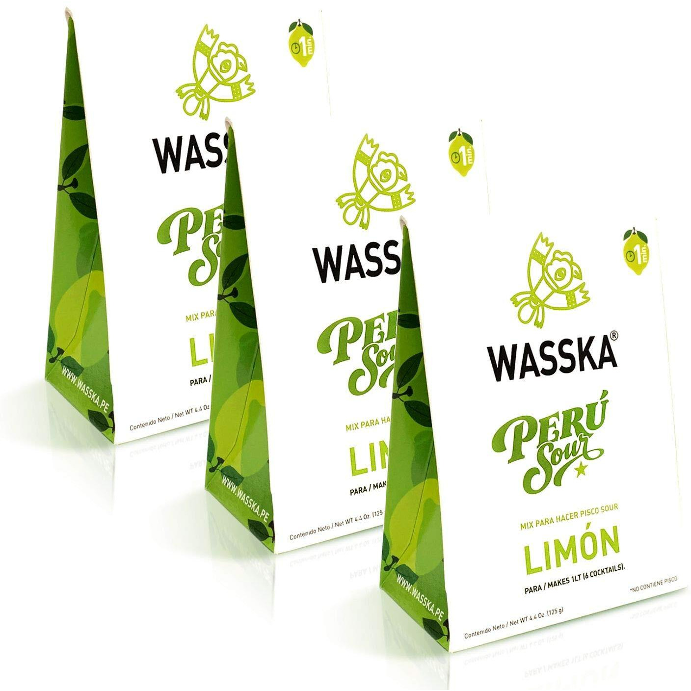 Wasska Peruvian Pisco Sour Mix - Limon - 4.4 Oz (3-Pack)
