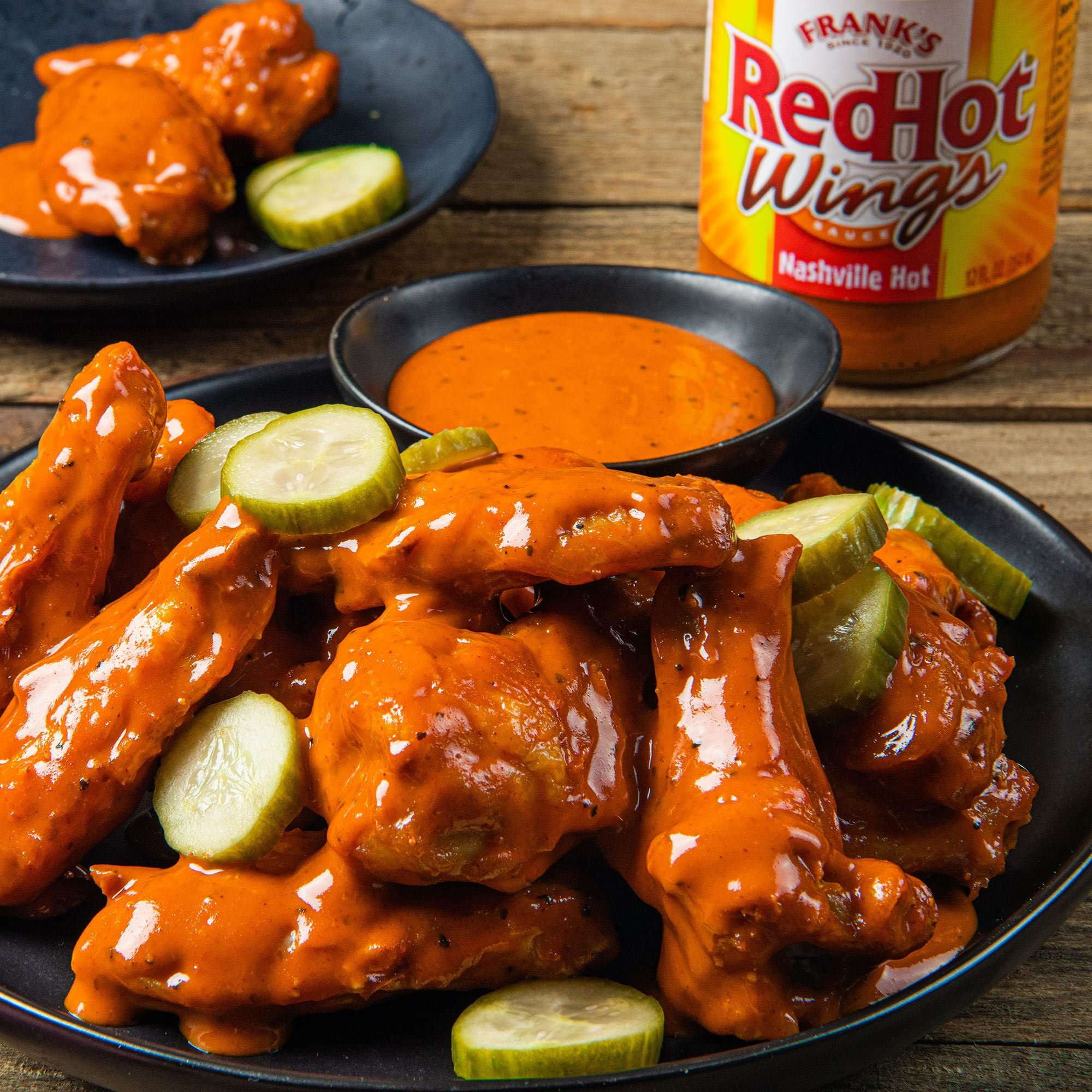 Frank's Redhot Nashville Hot Wings Sauce, 12 Fl Oz (Pack Of 5)