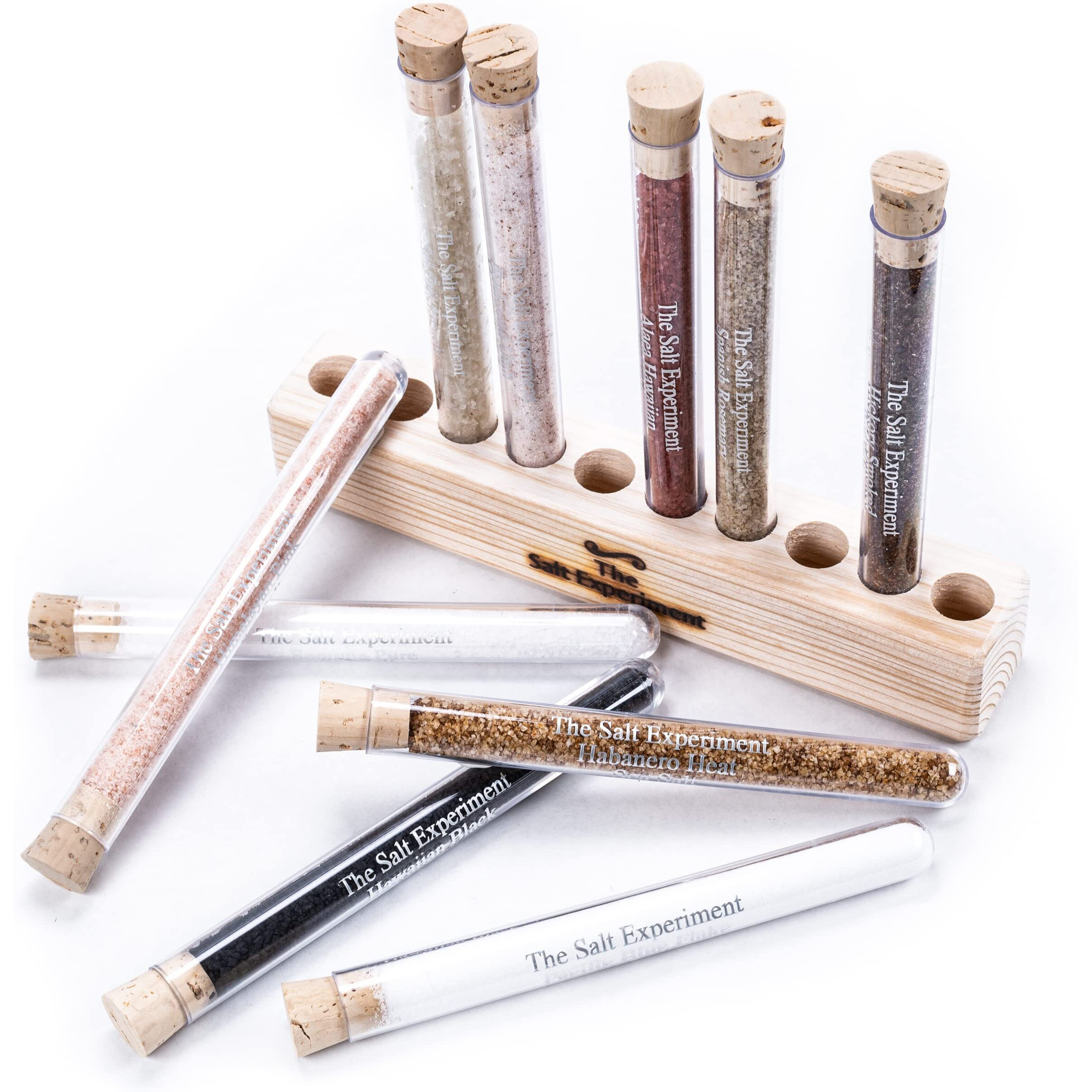 Gourmet Salt Gift Set - 10 Delicious, Natural Finishing Salts From Across The Globe - 10 Test Tube Sampler