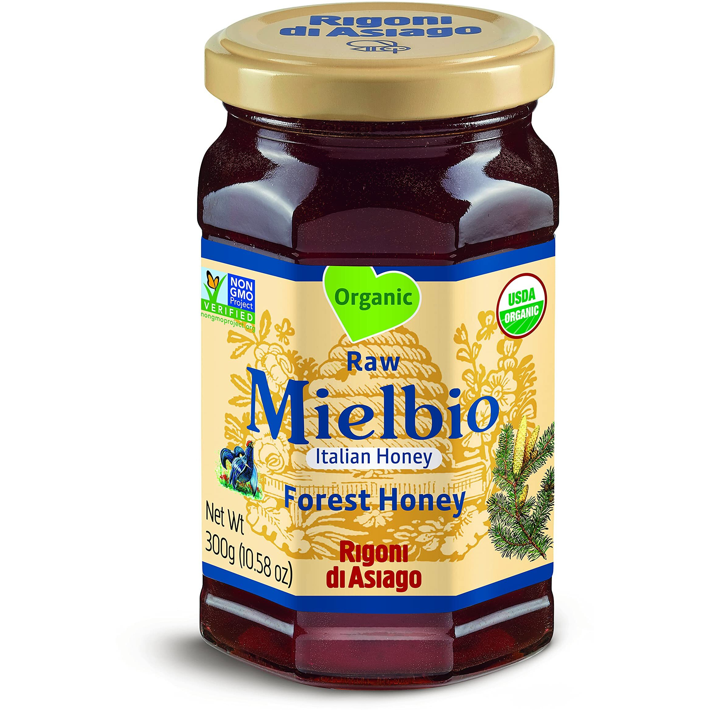 Rigoni Di Asiago Organic Italian Raw Mielbio Forest Raw Honey, 10.58 Oz (Pack Of 6)